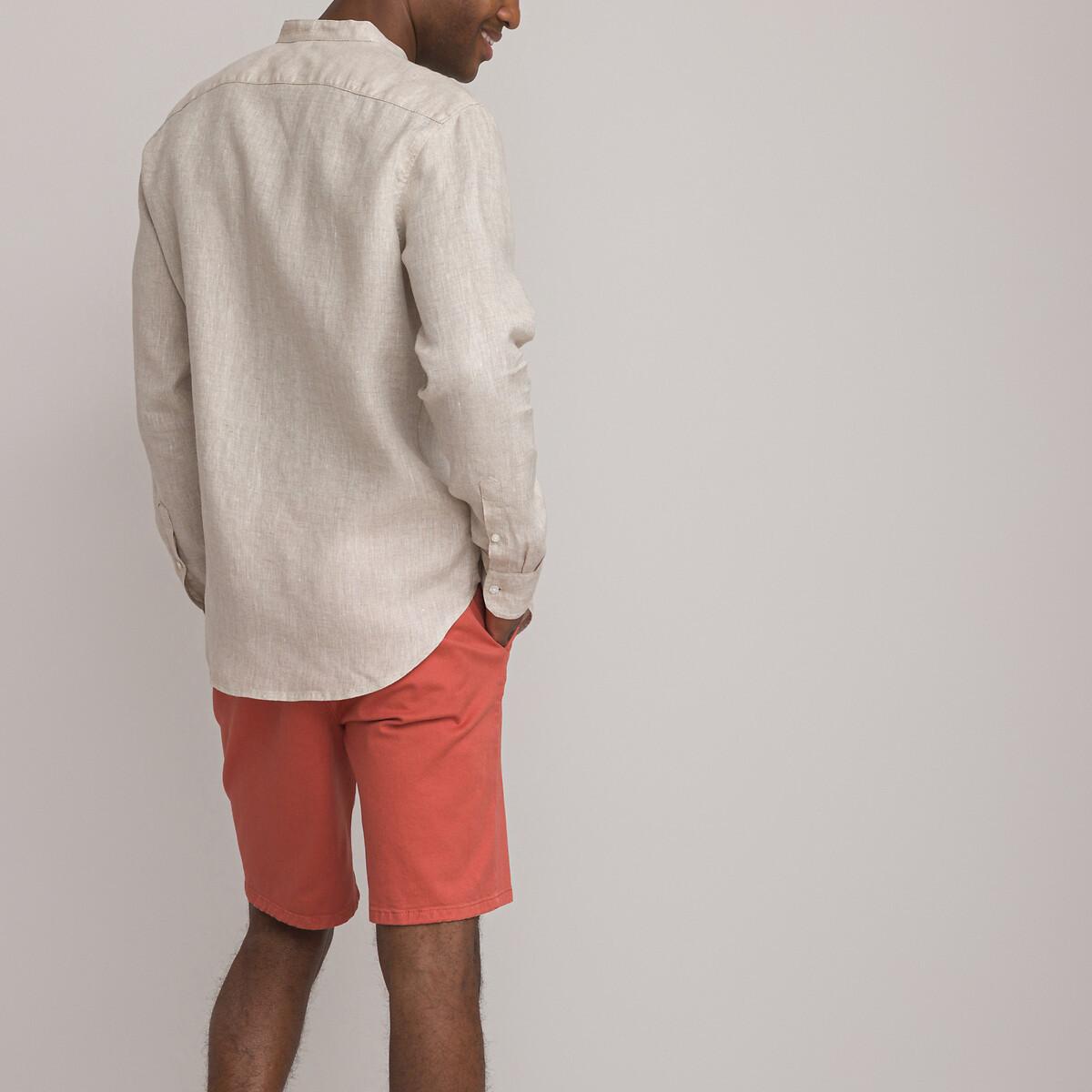 La Redoute Collections Signature Gerades Leinenhemd mit Stehkragen