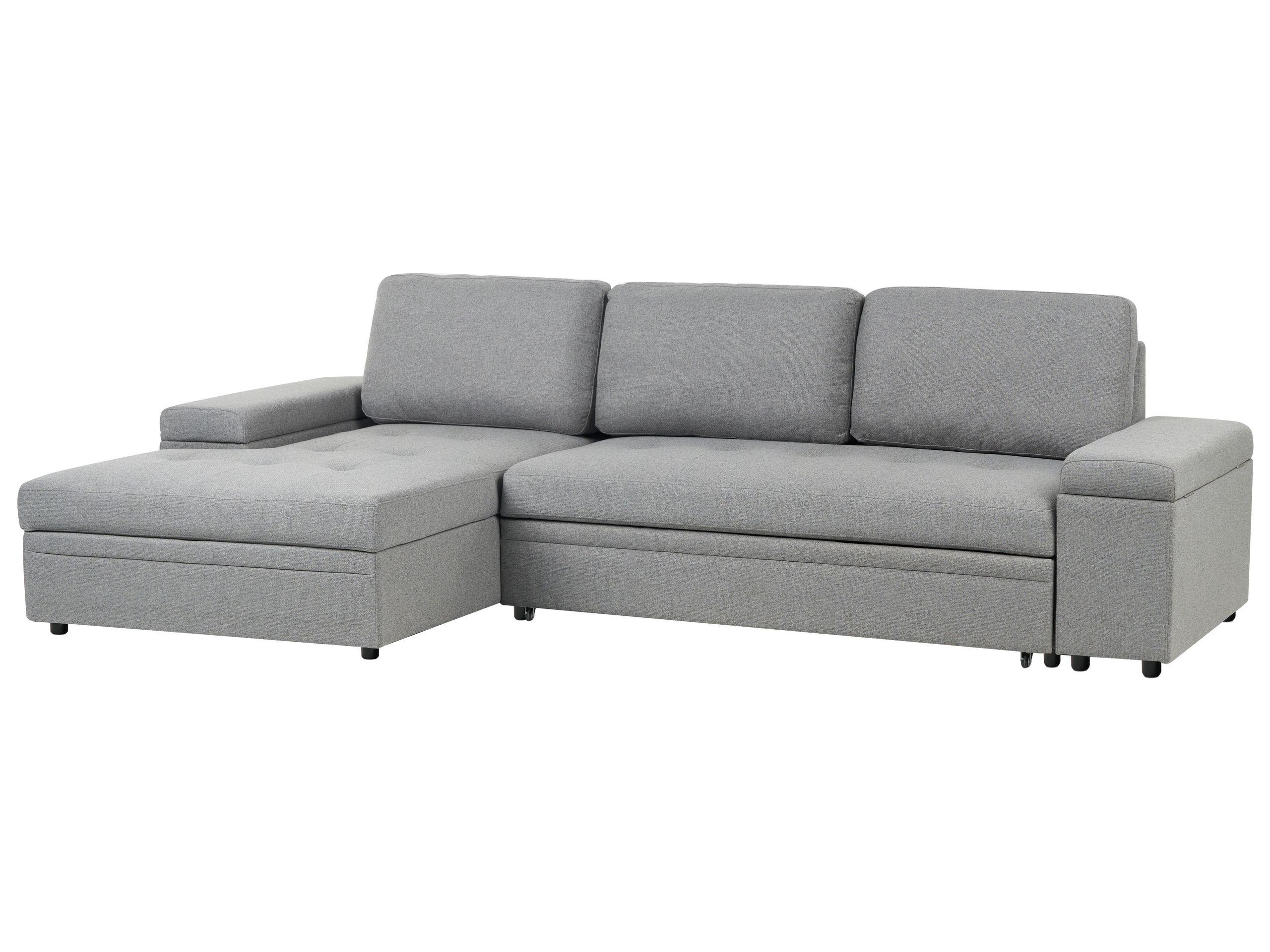 Beliani Rechtsseitiges Ecksofa aus Kunstleinen Klassisch HRISEY