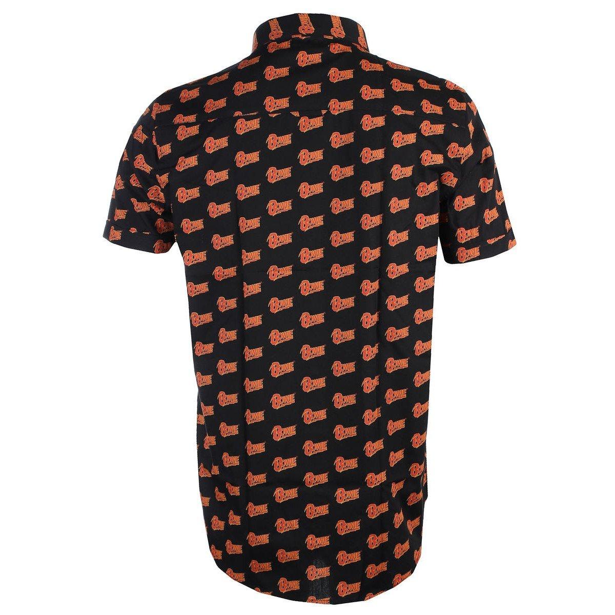 David Bowie Logo Print Kurzarmhemd
