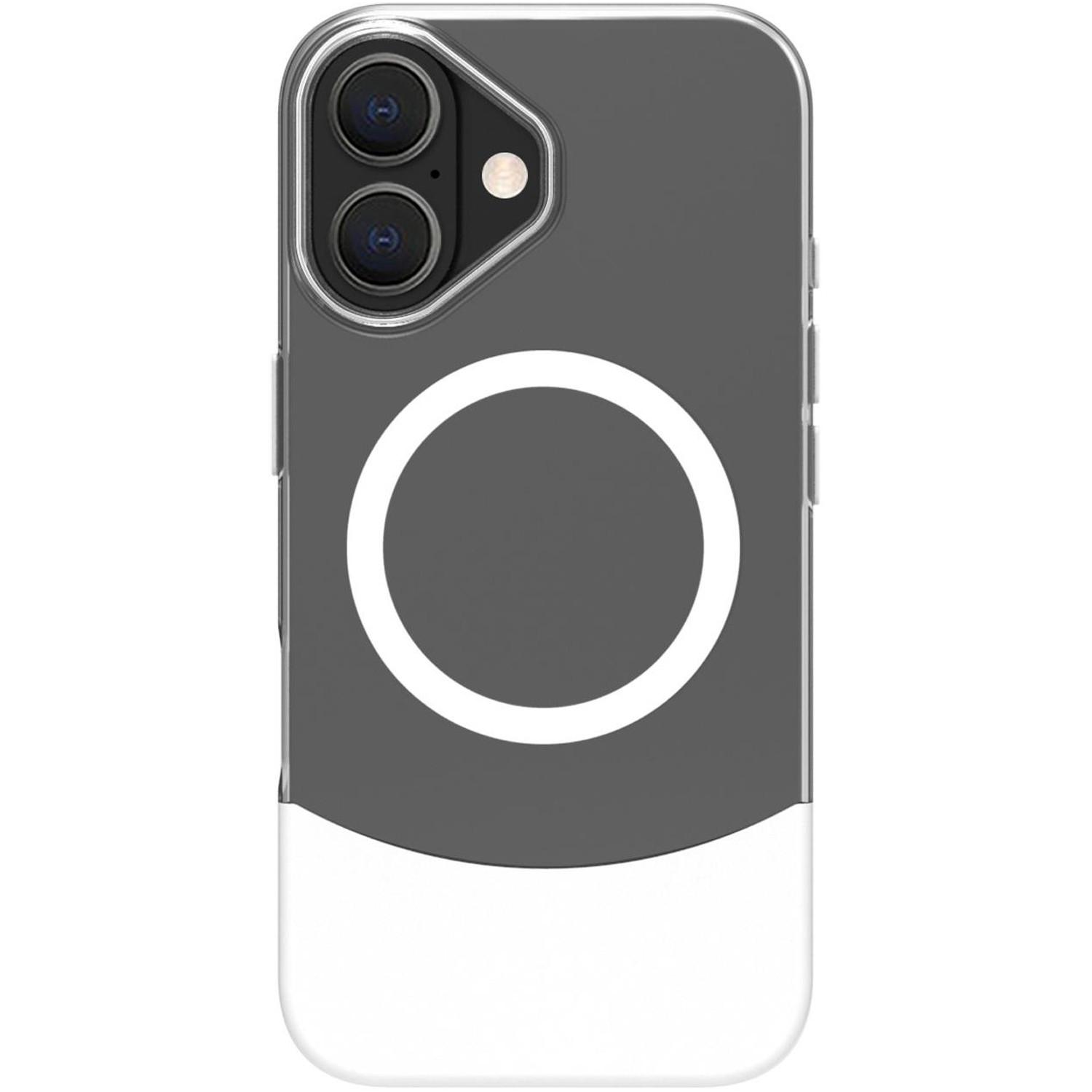 Celly Magdual MagSafe kompatible Hülle iPhone 16 Weiß + Transparent