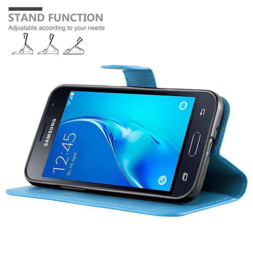 Cadorabo Hülle für Samsung Galaxy J1 2015 Standfunktion, Kartenfach