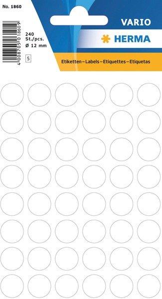 HERMA HERMA Markierungspunkte 13mm 1860 weiss 240 Stück