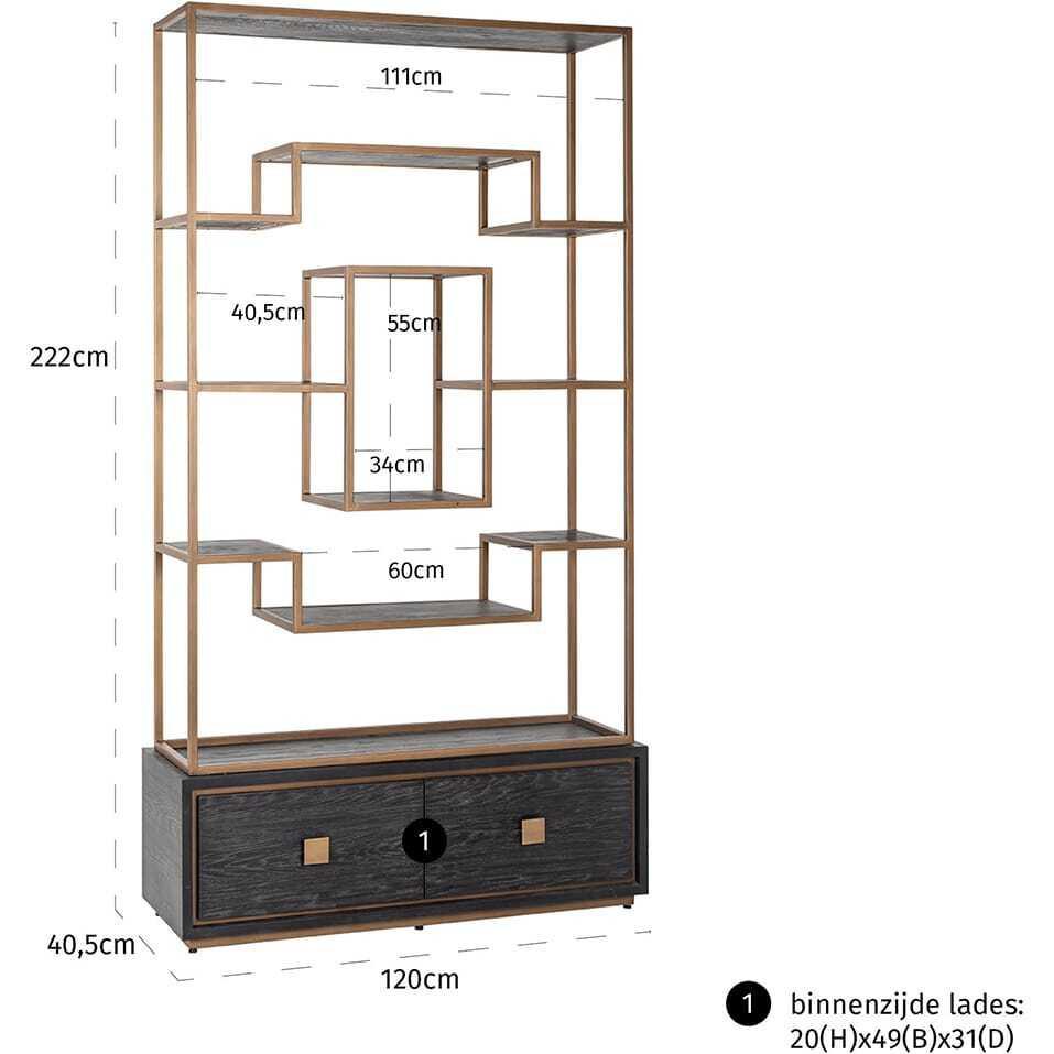 mutoni Wandregal Hunter gold gebürstet 120