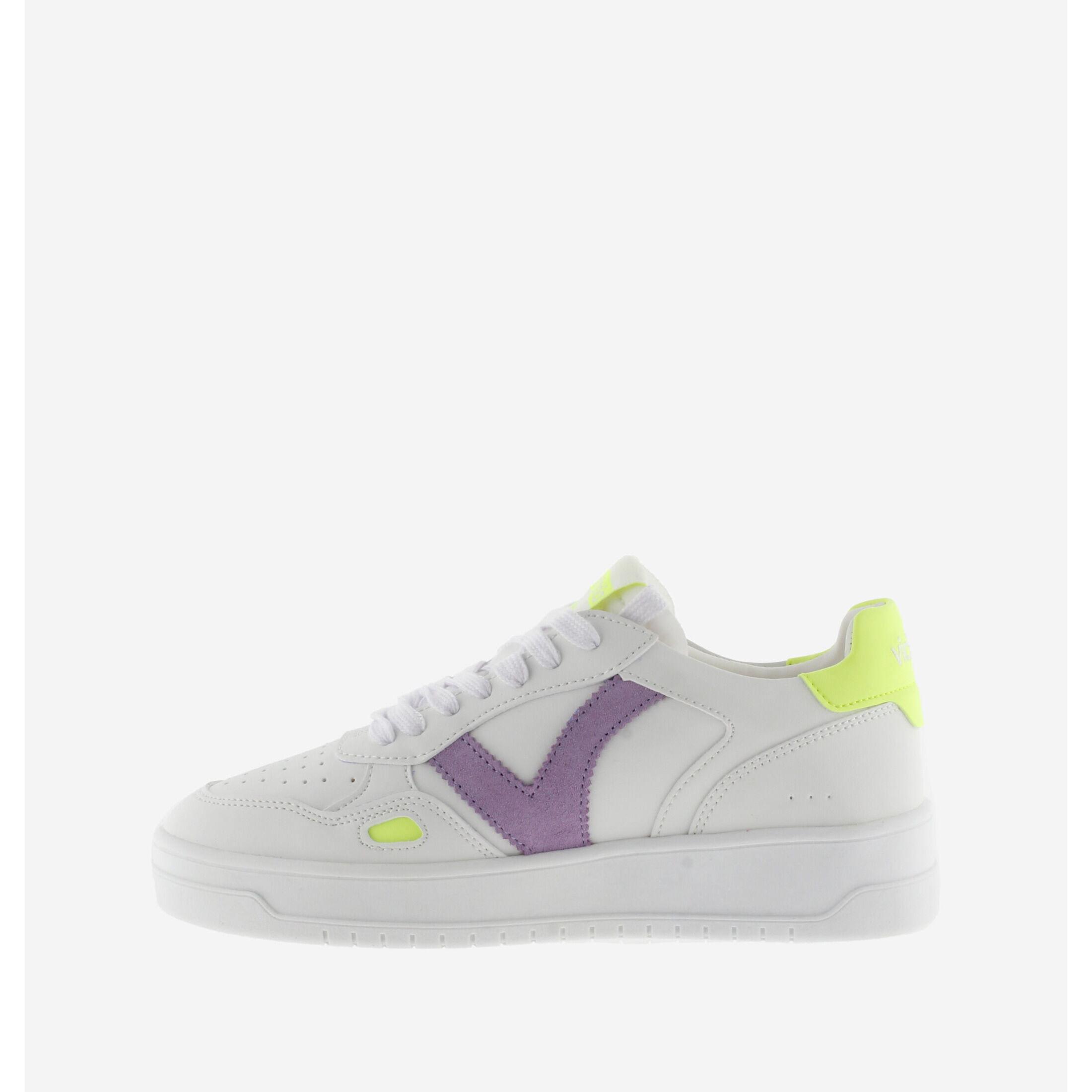 Victoria einzelne sneakers mit leder- und neon-effekt für damen