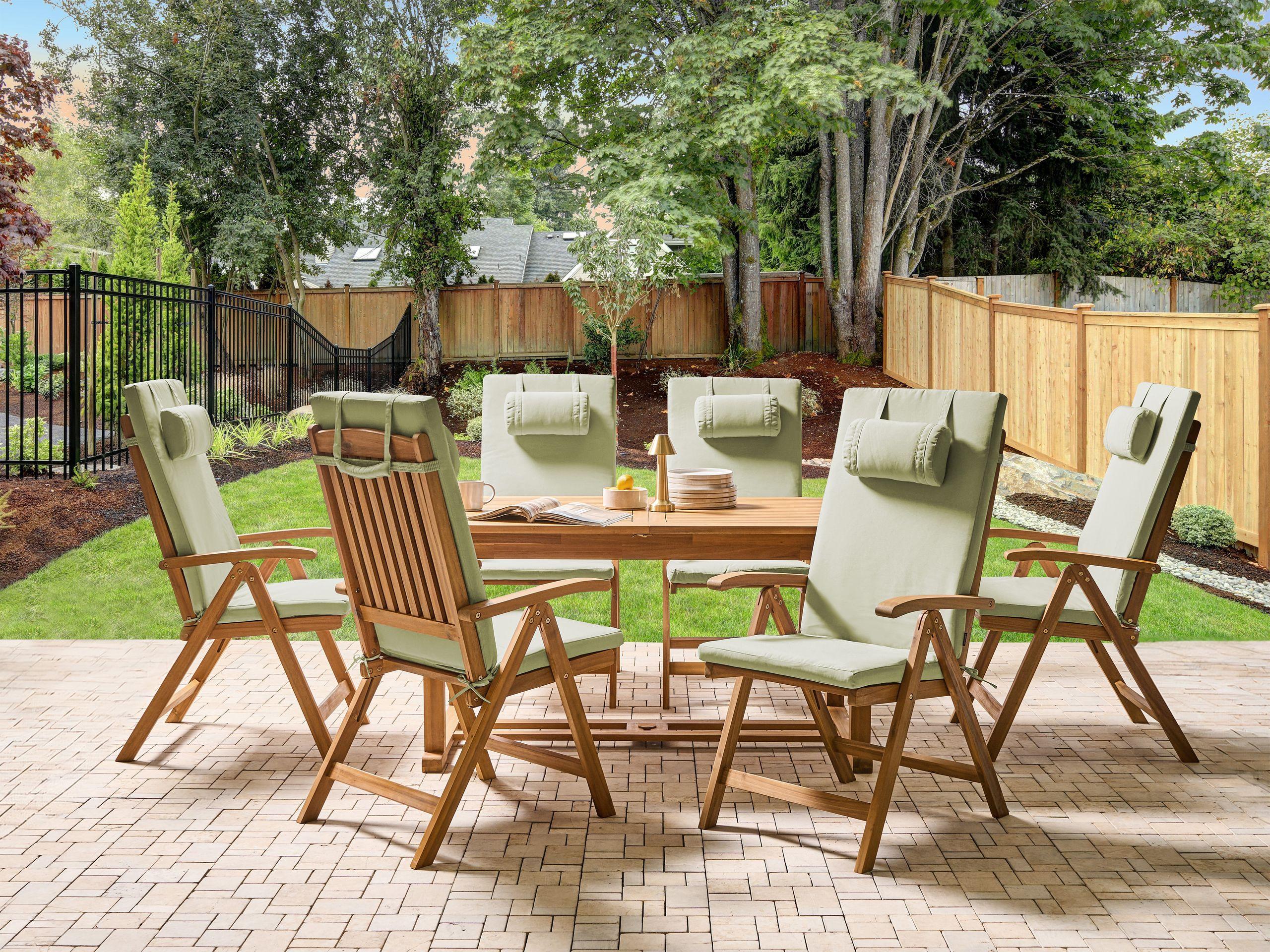Beliani Outdoor Sitzkissen 6er Set aus Polyester Modern JAVA/AMANTEA PREMIUM