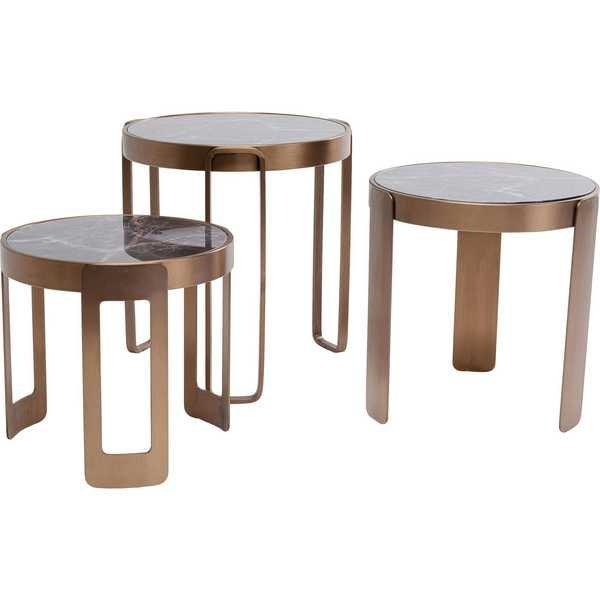 KARE Design Couchtisch Perelli Messing (3er-Set)