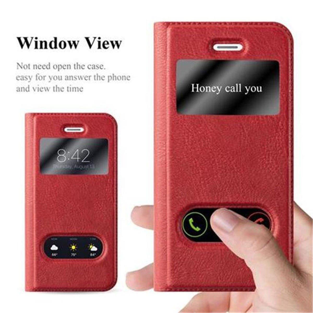 Cadorabo Hülle für Apple iPhone 5 / 5S / SE 2016 Magnetverschluss, 2 Sichtfenstern