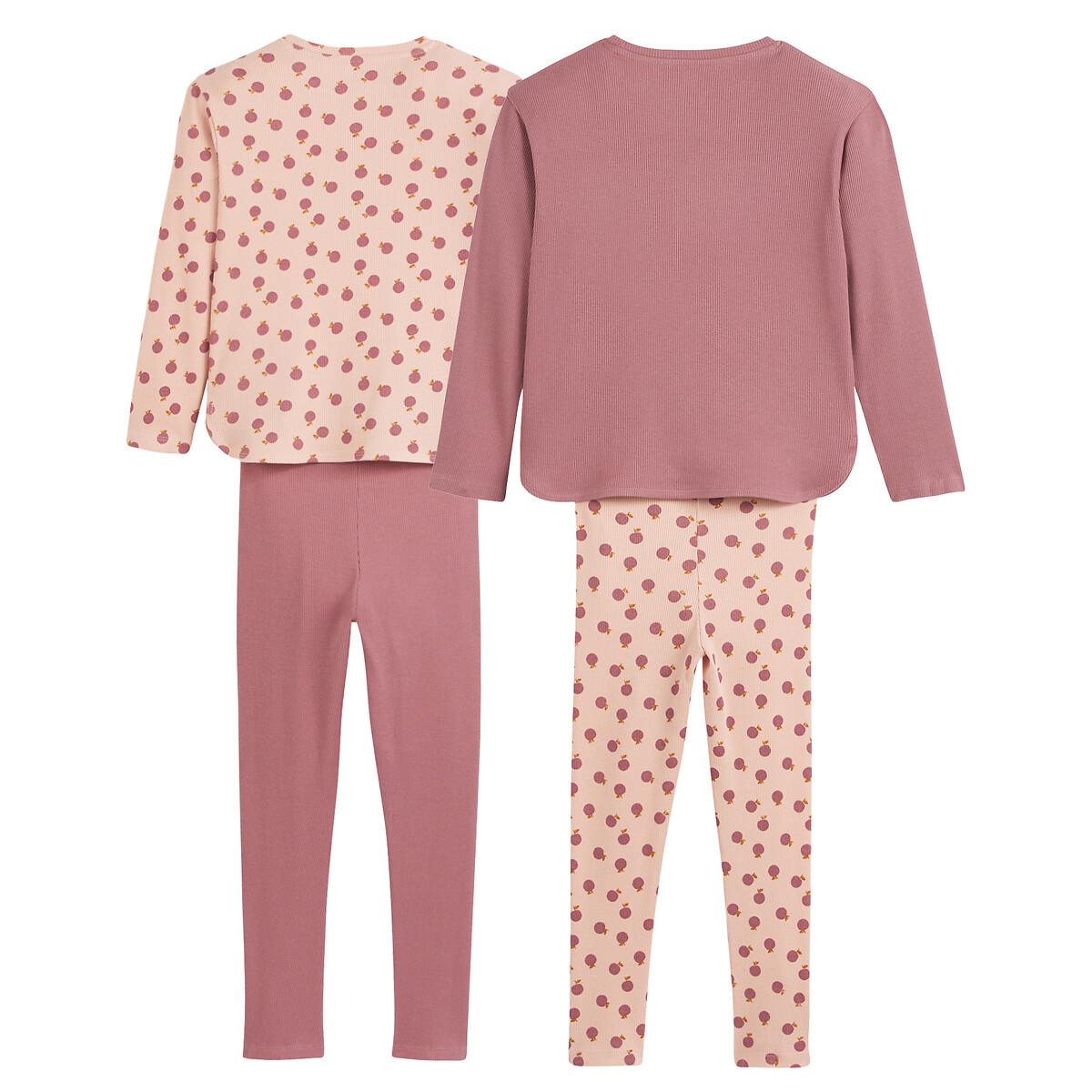 La Redoute Collections 2er-Pack gerippte Pyjamas mit Apfelmuster