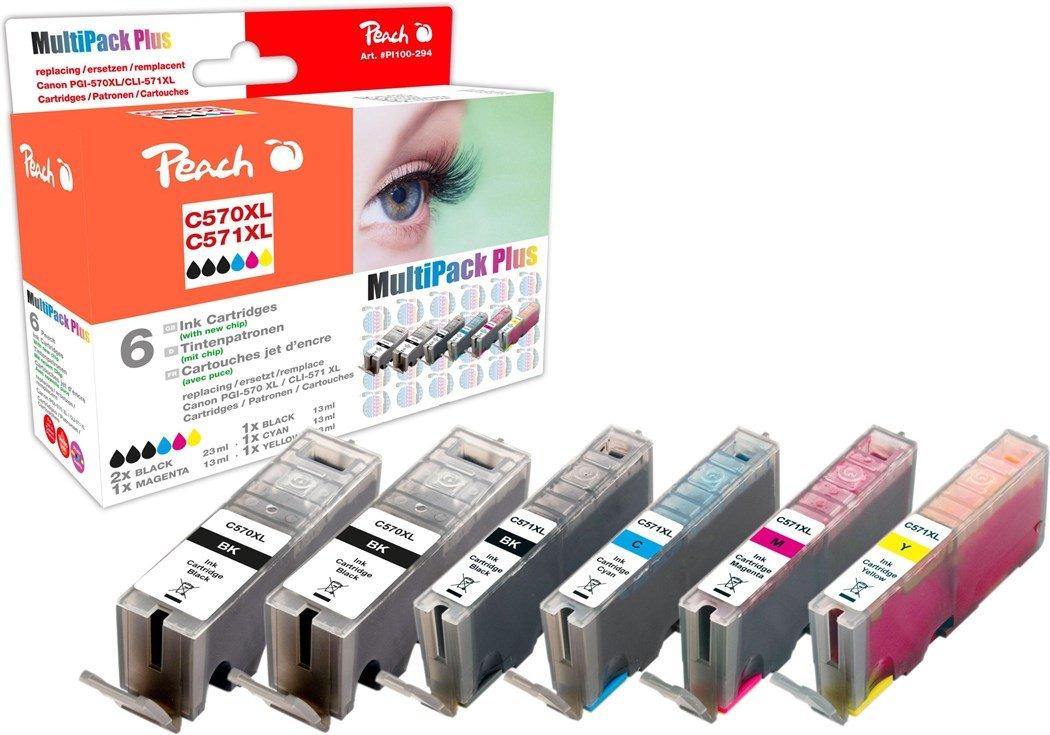 Peach Tintenset Canon PGI-570XL CLI-571XL C, M, Y, 3x BK