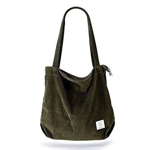 Only-bags.store Kordel Tasche Umhängetasche mit Reißverschluss, große Shopper Tasche Tragetasche Handtasche