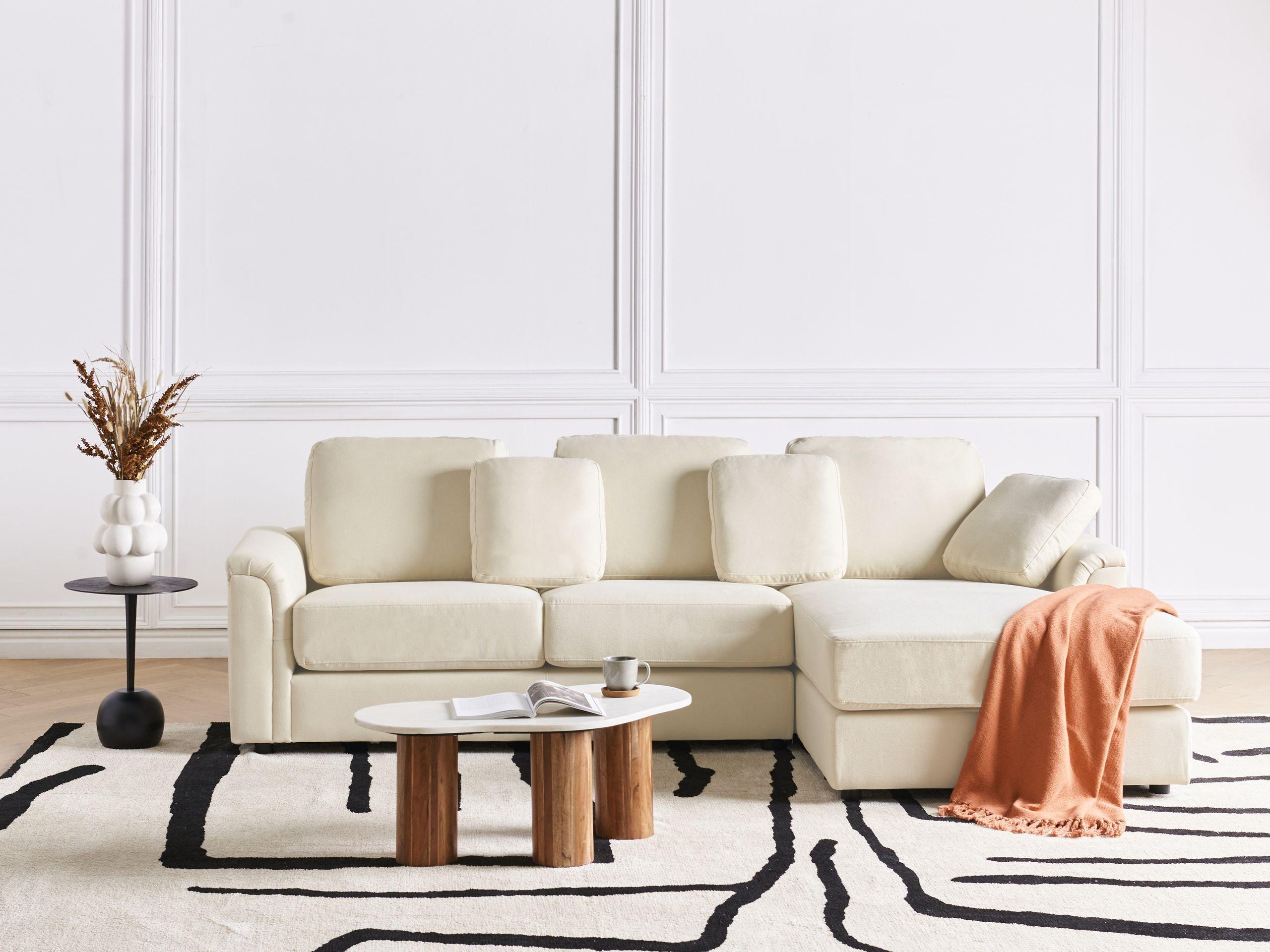 Beliani Linksseitiges Ecksofa aus Polyester Klassisch KOHLO