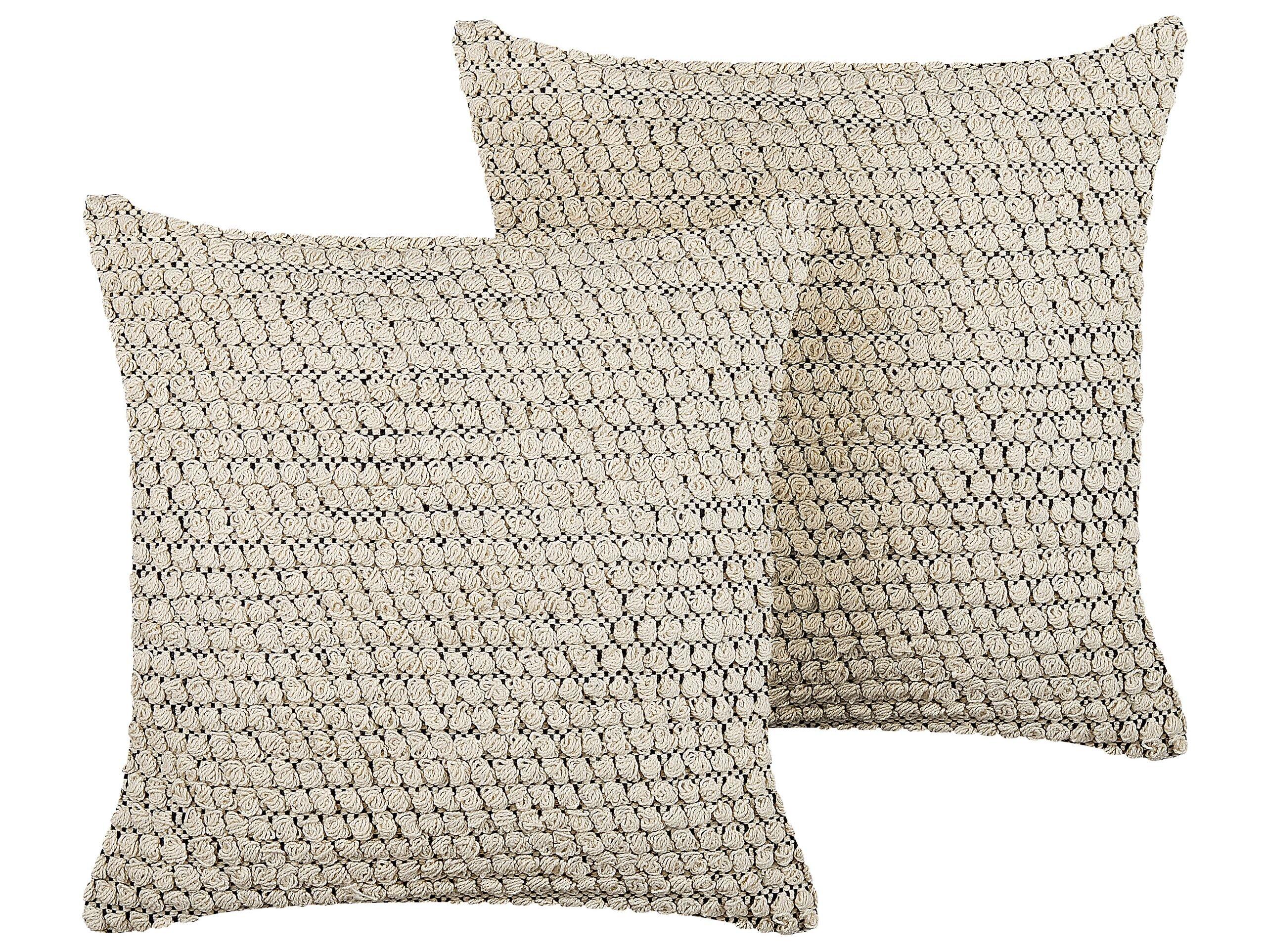 Beliani Dekokissen 2er Set aus Baumwolle Boho HOWEA