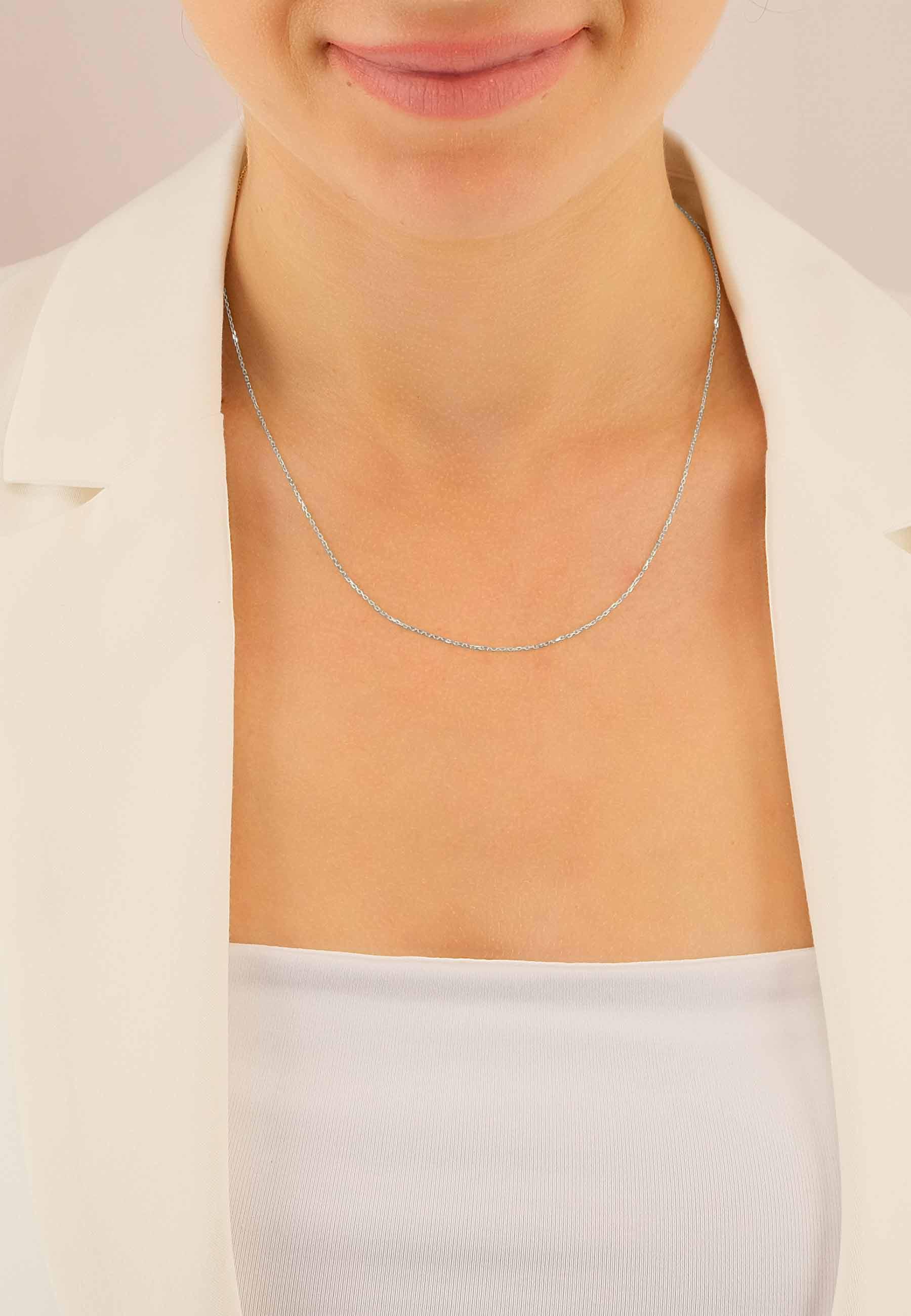 MUAU Schmuck Collier Anker Weissgold 750, 0.9mm, 45cm
