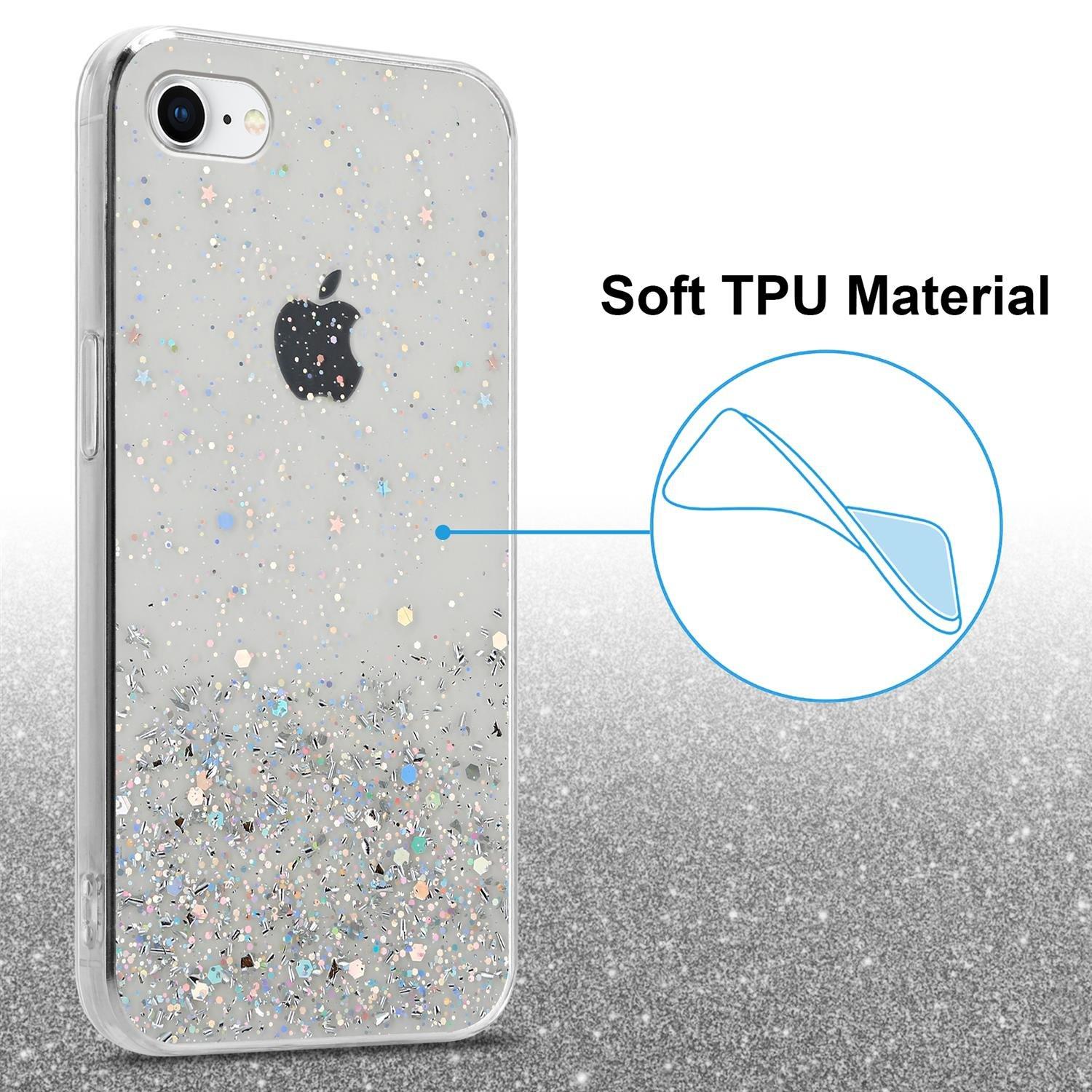 Cadorabo Hülle für Apple iPhone 7 7S 8 SE 2020 TPU Silikon mit funkelnden Glitter