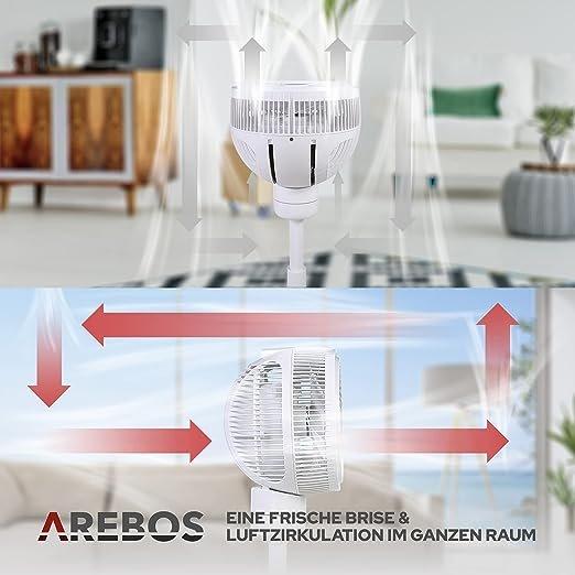 Arebos AREBOS 3D Bodenventilator Luftzirkulator Standventilator Lüfter Windmaschine 55W