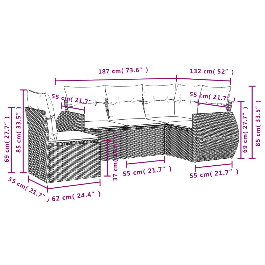 VidaXL Garten sofagarnitur poly-rattan