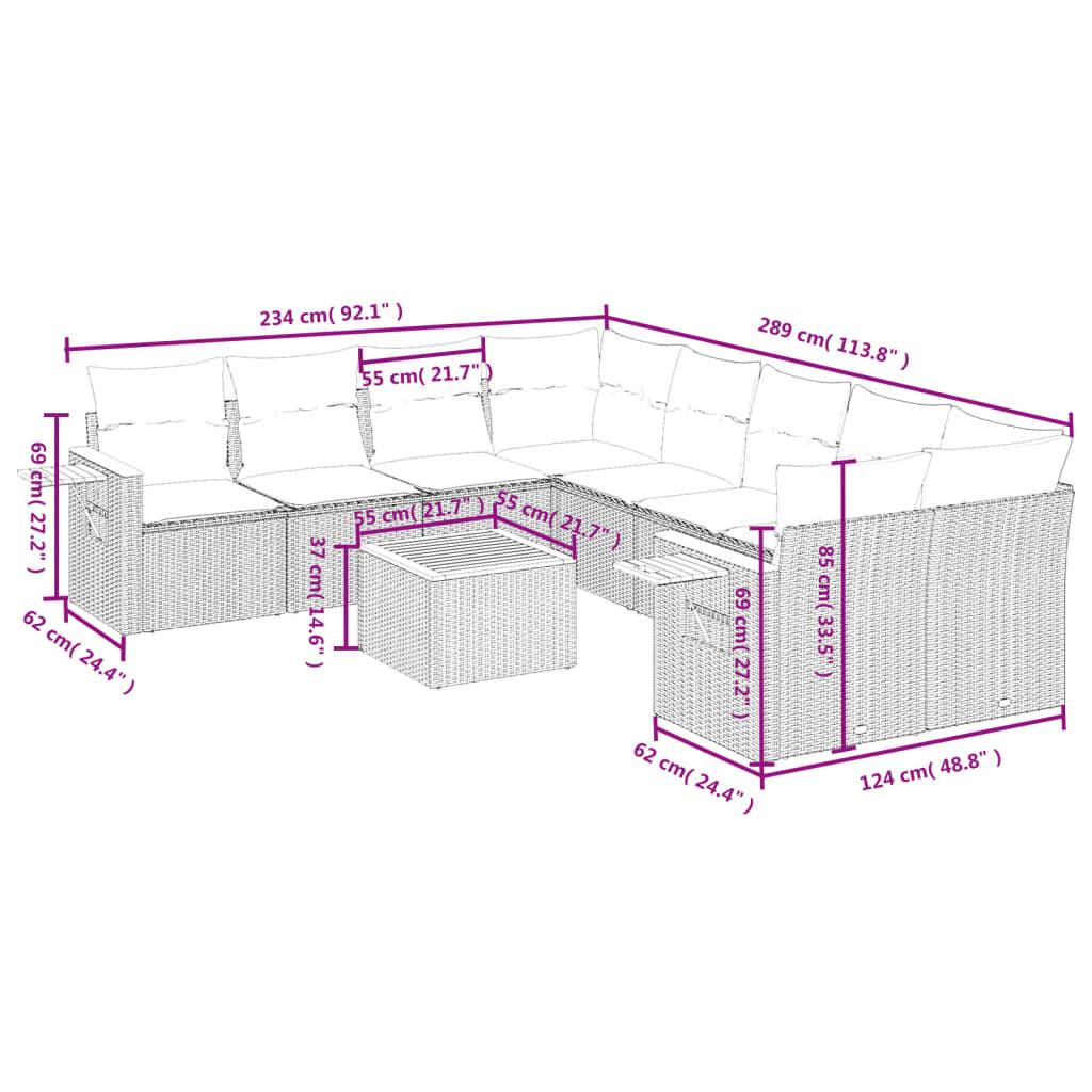 VidaXL Garten sofagarnitur poly-rattan
