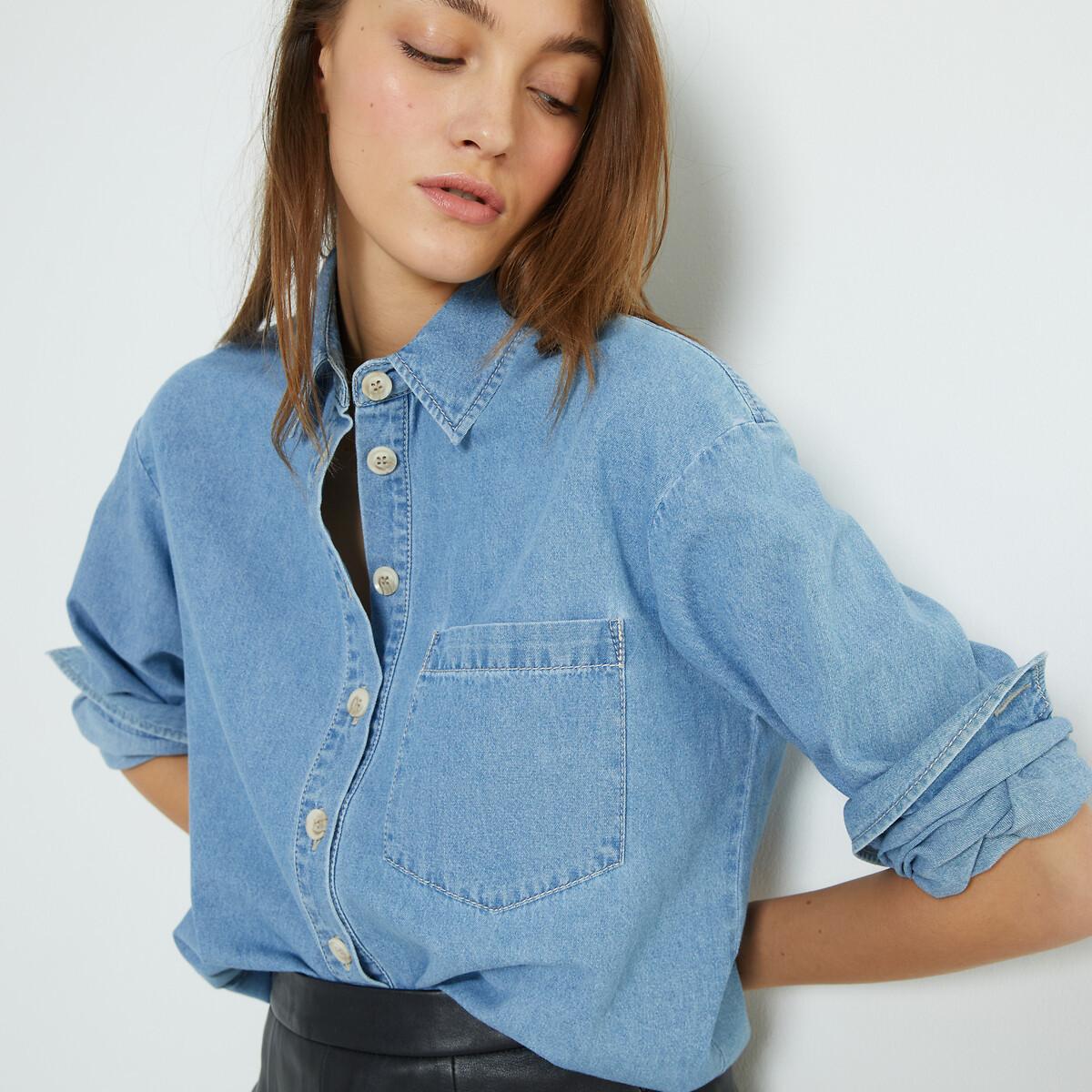 La Redoute Collections Langarm Regular Fit Jeanshemd