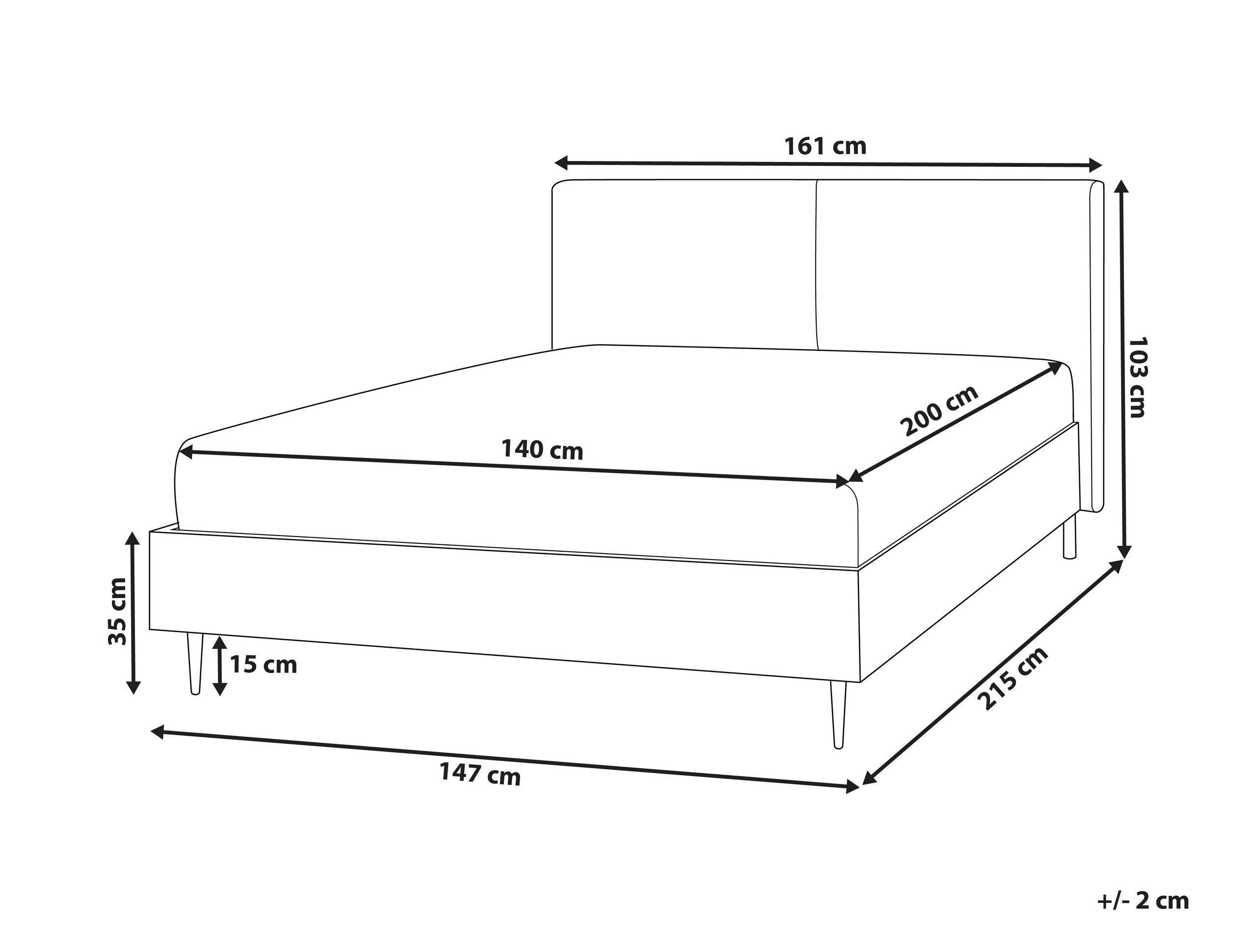 Beliani Bett mit Lattenrost aus Kunstleder Modern LIMANTON