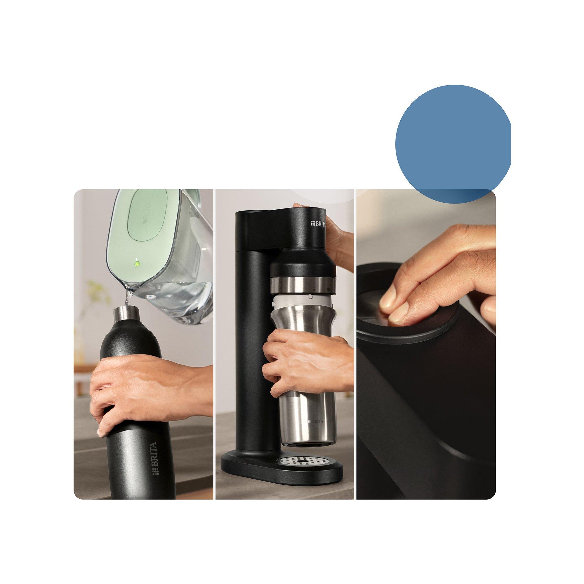 BRITA Wassersprudler-Flasche sodaTRIO Steel