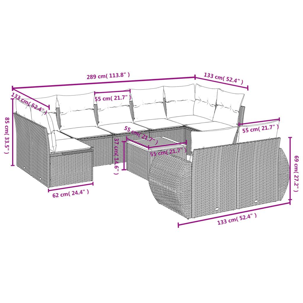 VidaXL Garten sofagarnitur poly-rattan