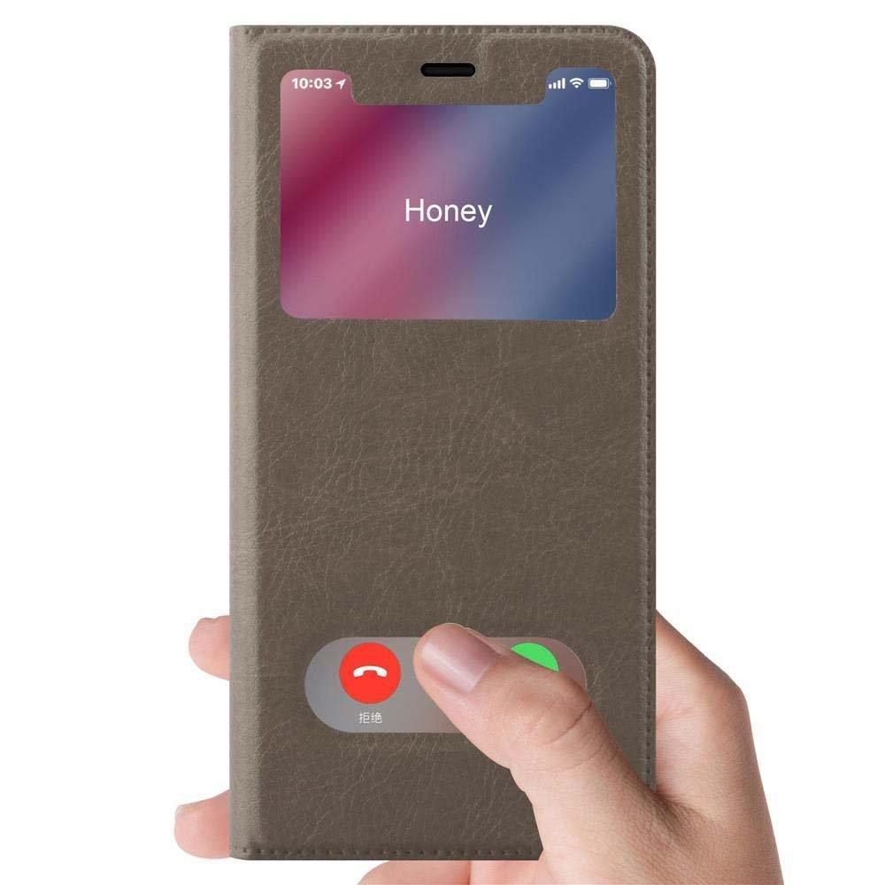 Cadorabo Hülle für Apple iPhone XS MAX Magnetverschluss, 2 Sichtfenstern