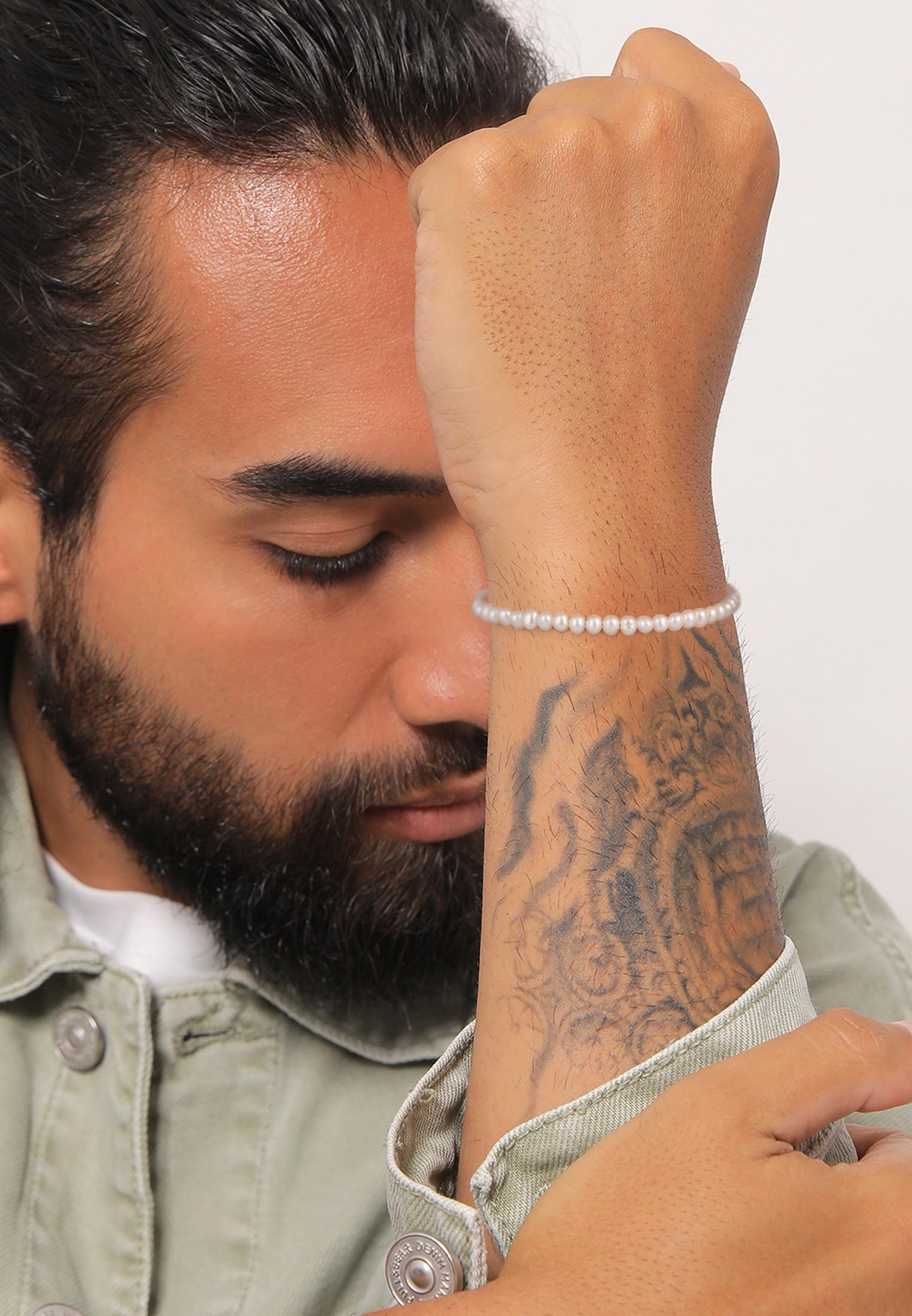 Kuzzoi Armband Süßwasserperlen Klassisch Schlicht 925 Silber