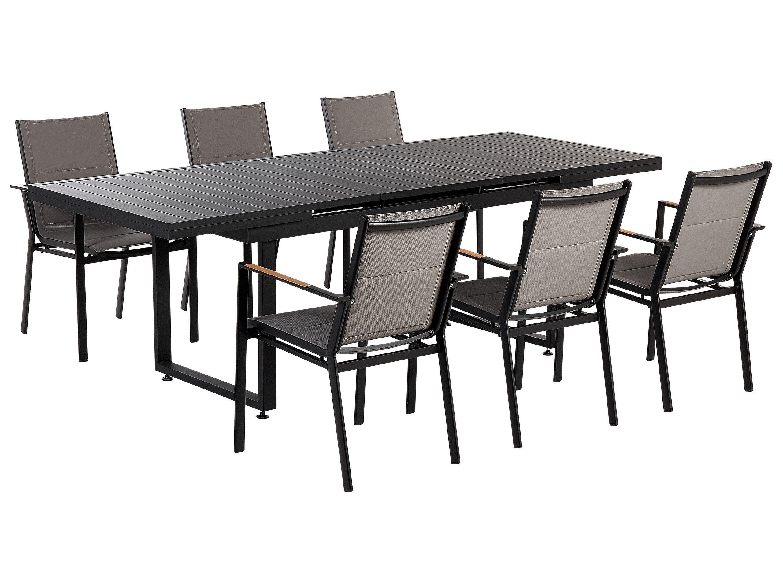 Beliani Garten-Essgruppe für 6 Personen aus Aluminium Modern VALCANETTO/BUSSETO
