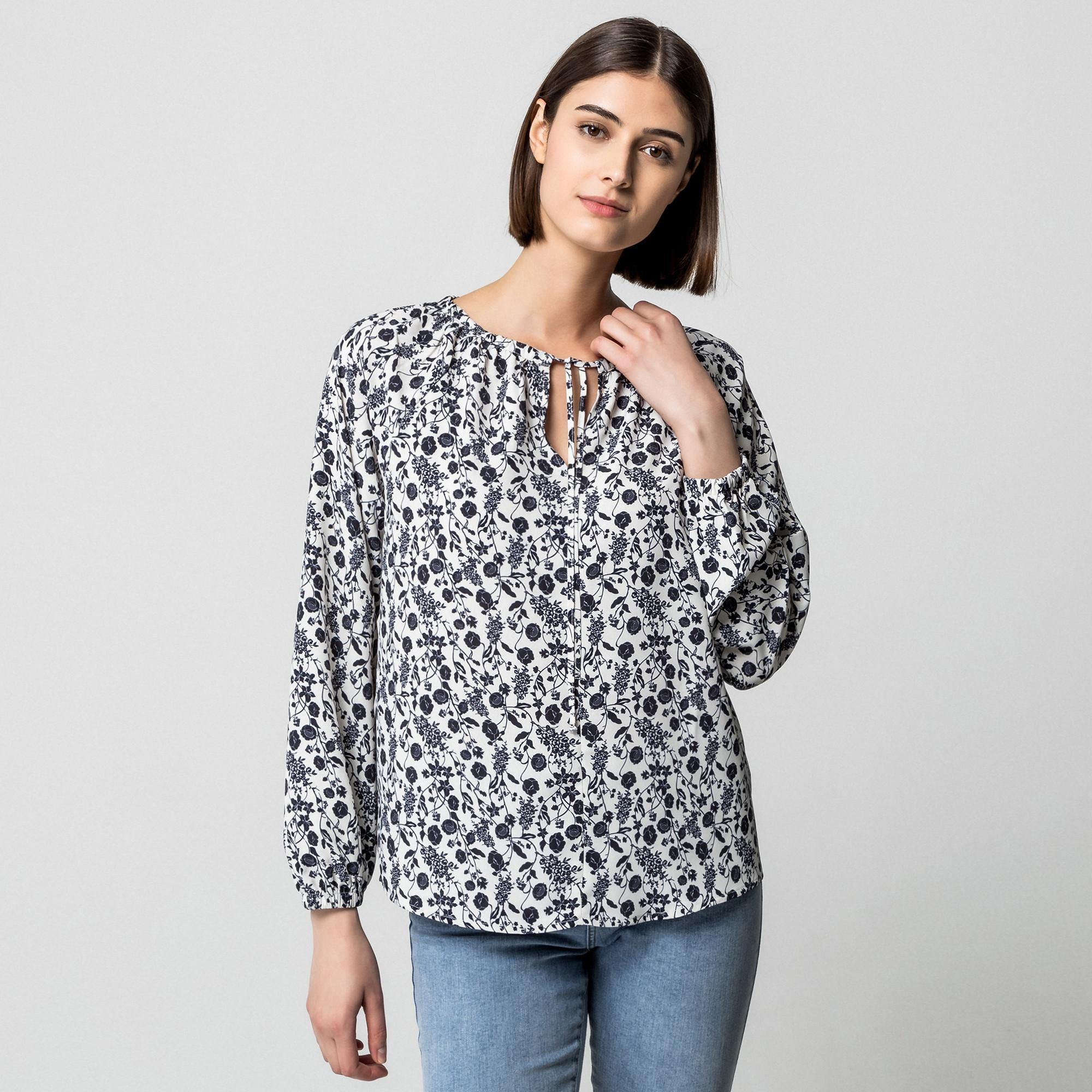 Manor Woman Florale Regular Fit Bluse mit langen Ärmeln