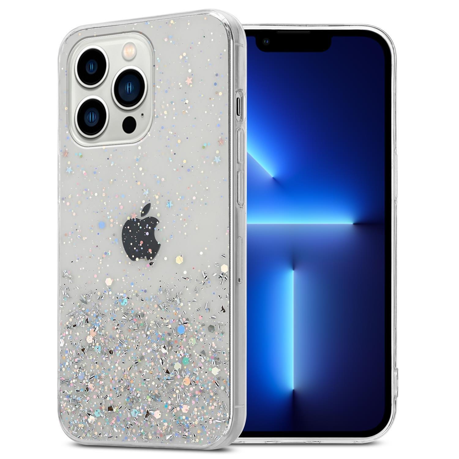 Cadorabo Hülle für Apple iPhone 13 PRO TPU Silikon mit funkelnden Glitter