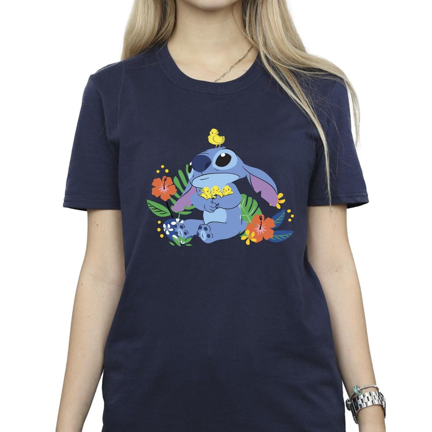 Disney Stitch Floral Grafik T-Shirt