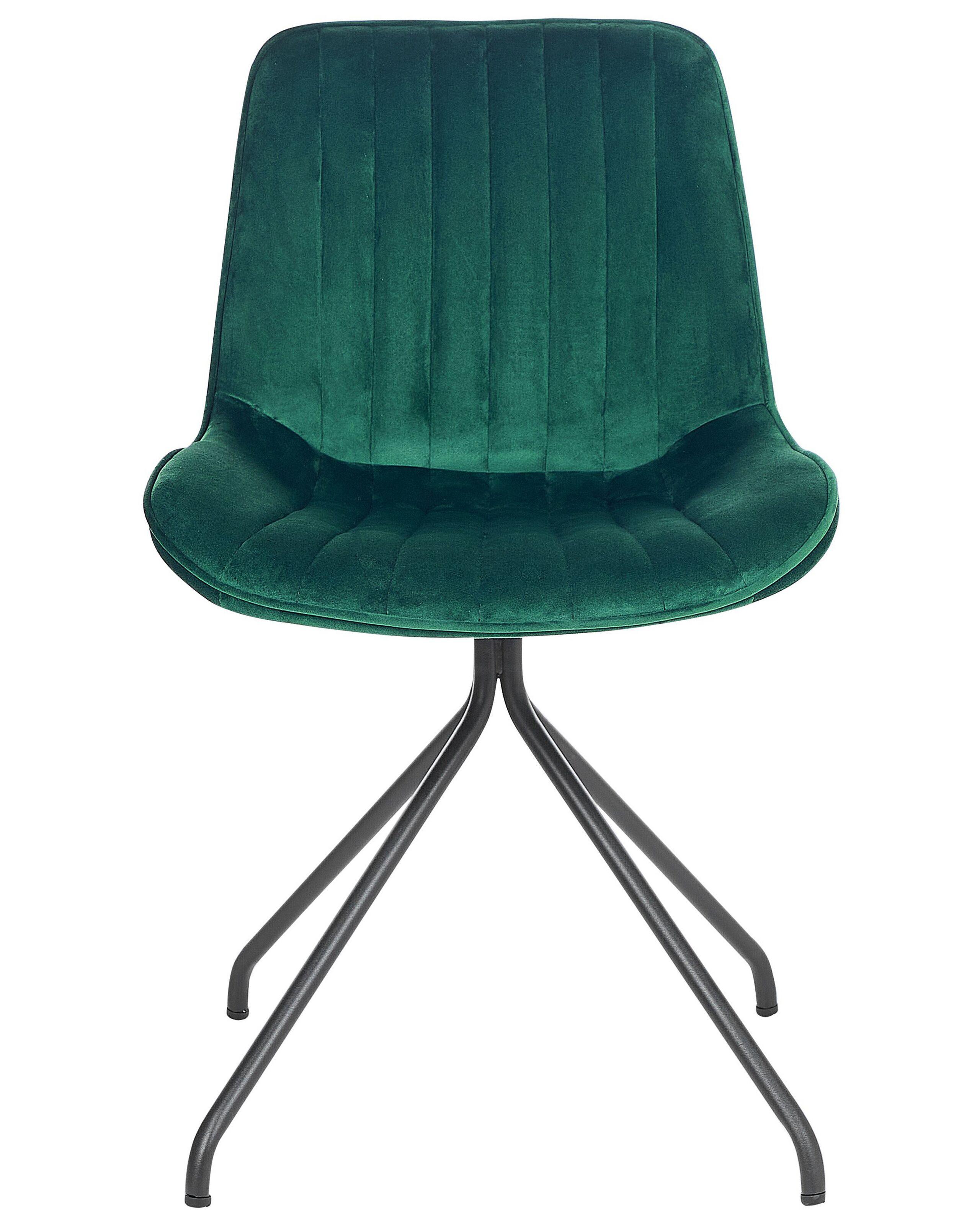 Beliani Esszimmerstuhl 2er Set aus Samtstoff Retro NAVASOTA