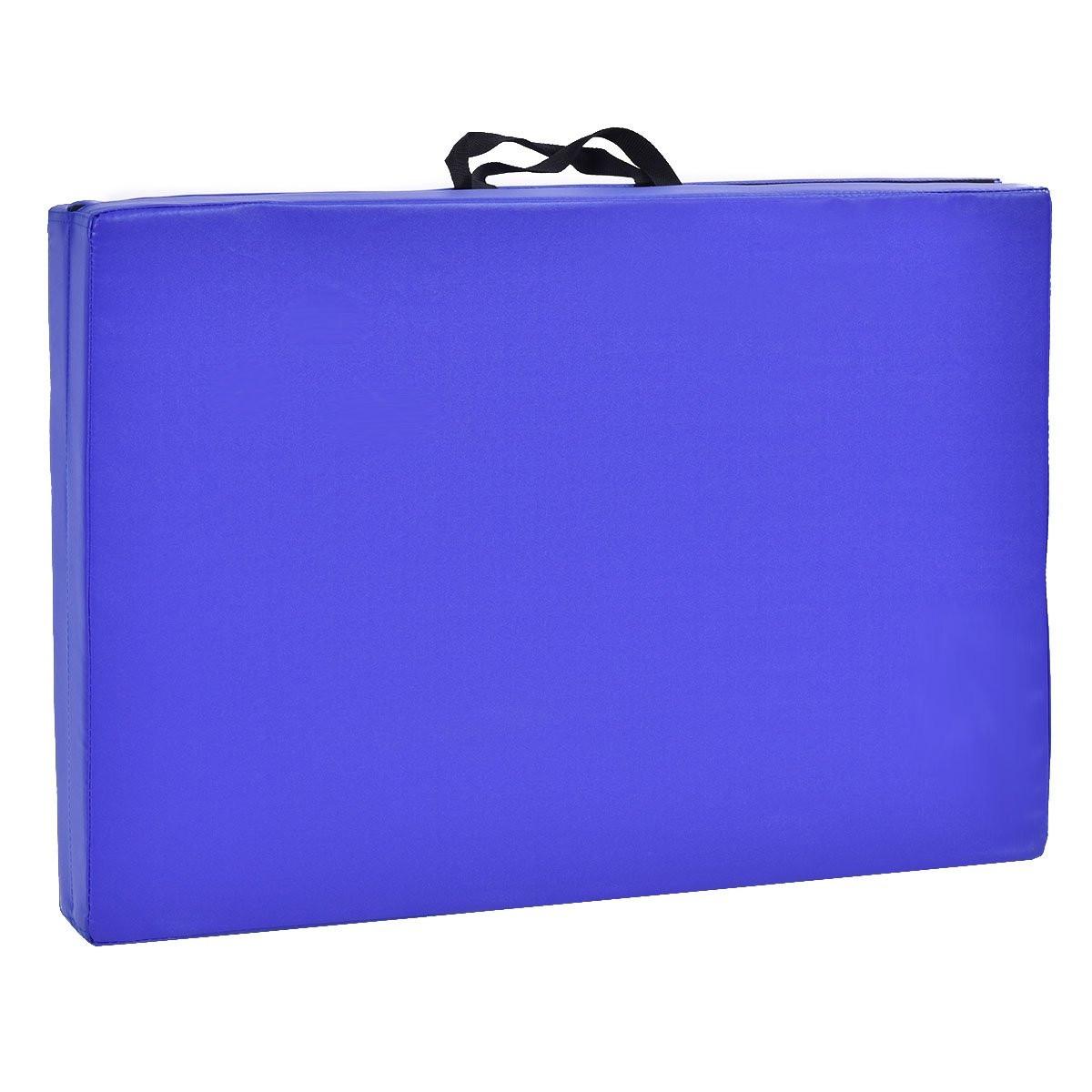 Northix Weichbodenmatte Gymnastikmatte Yogamatte Klappmatte Turnmatte 180x60x4cm -blau