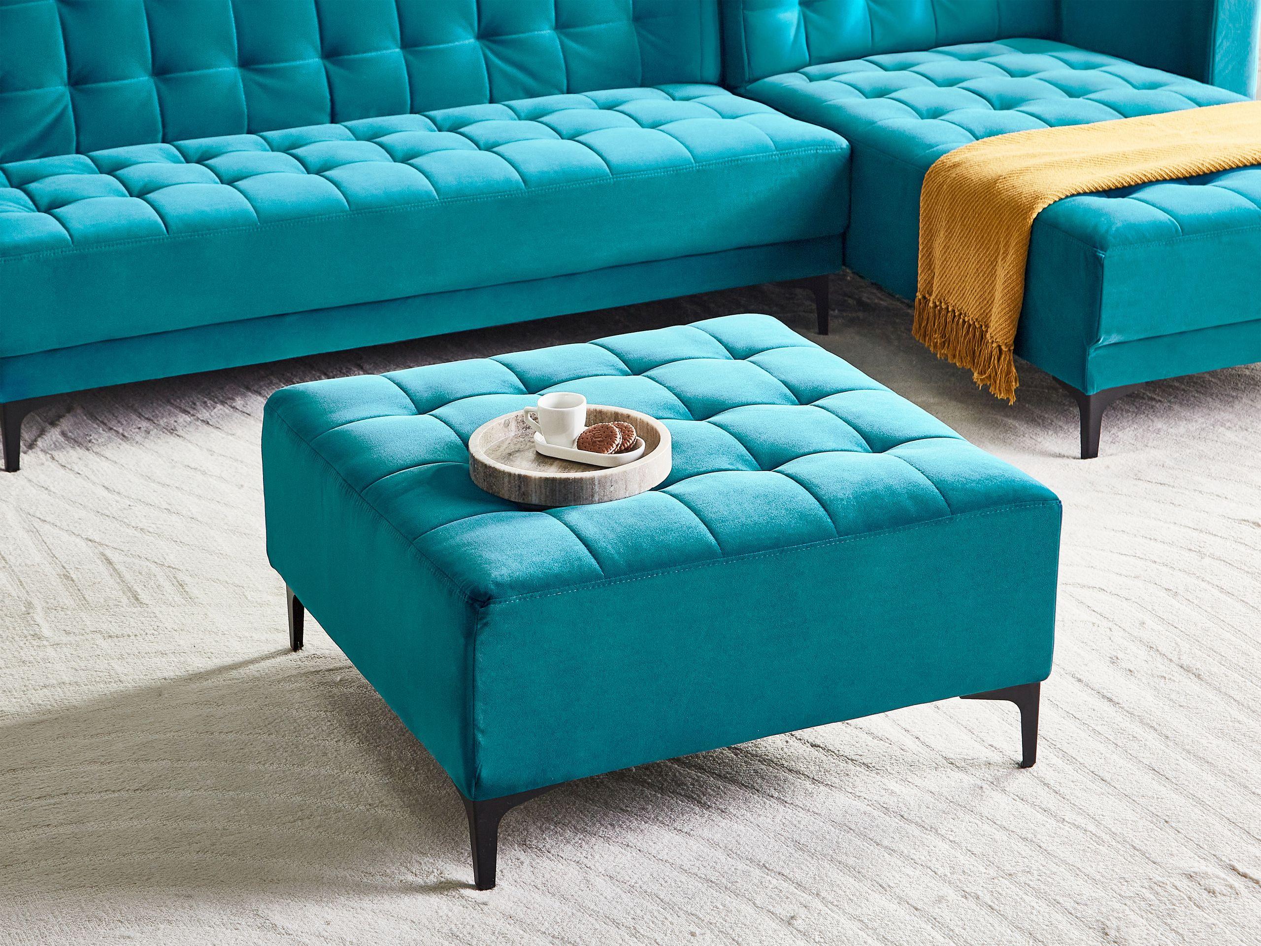 Beliani Ottomane aus Samtstoff Modern ABERDEEN