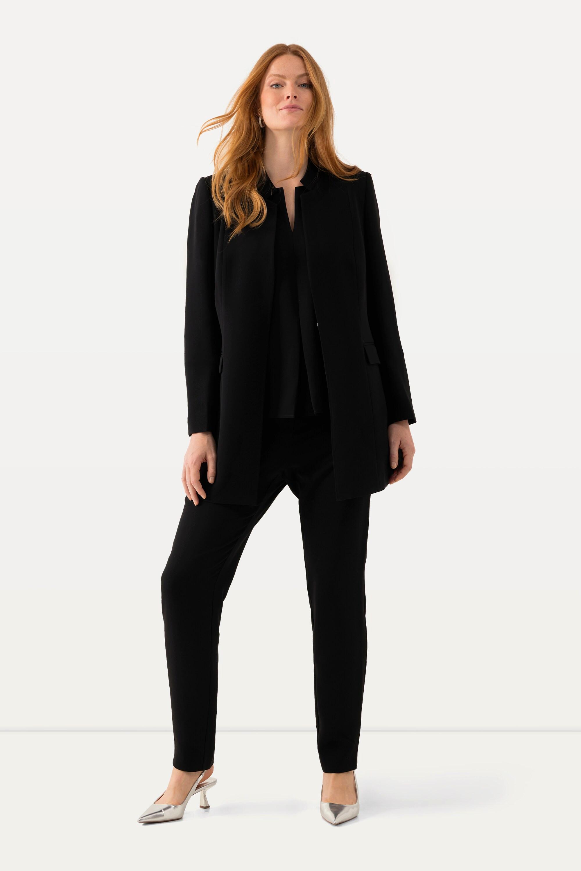 Ulla Popken Acetat Hose schmales Bein Komfortbund