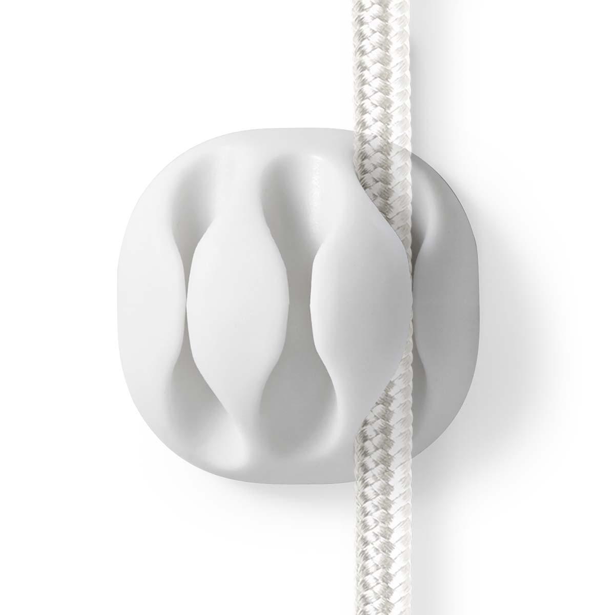 Nedis Kabelmanagement | Kabelklemme | Click and Go | 4 Stk. | Anzahl der Schlitze: 3 Scheiben | Maximale Kabelstärke: 5,3 mm | TPE | Weiß