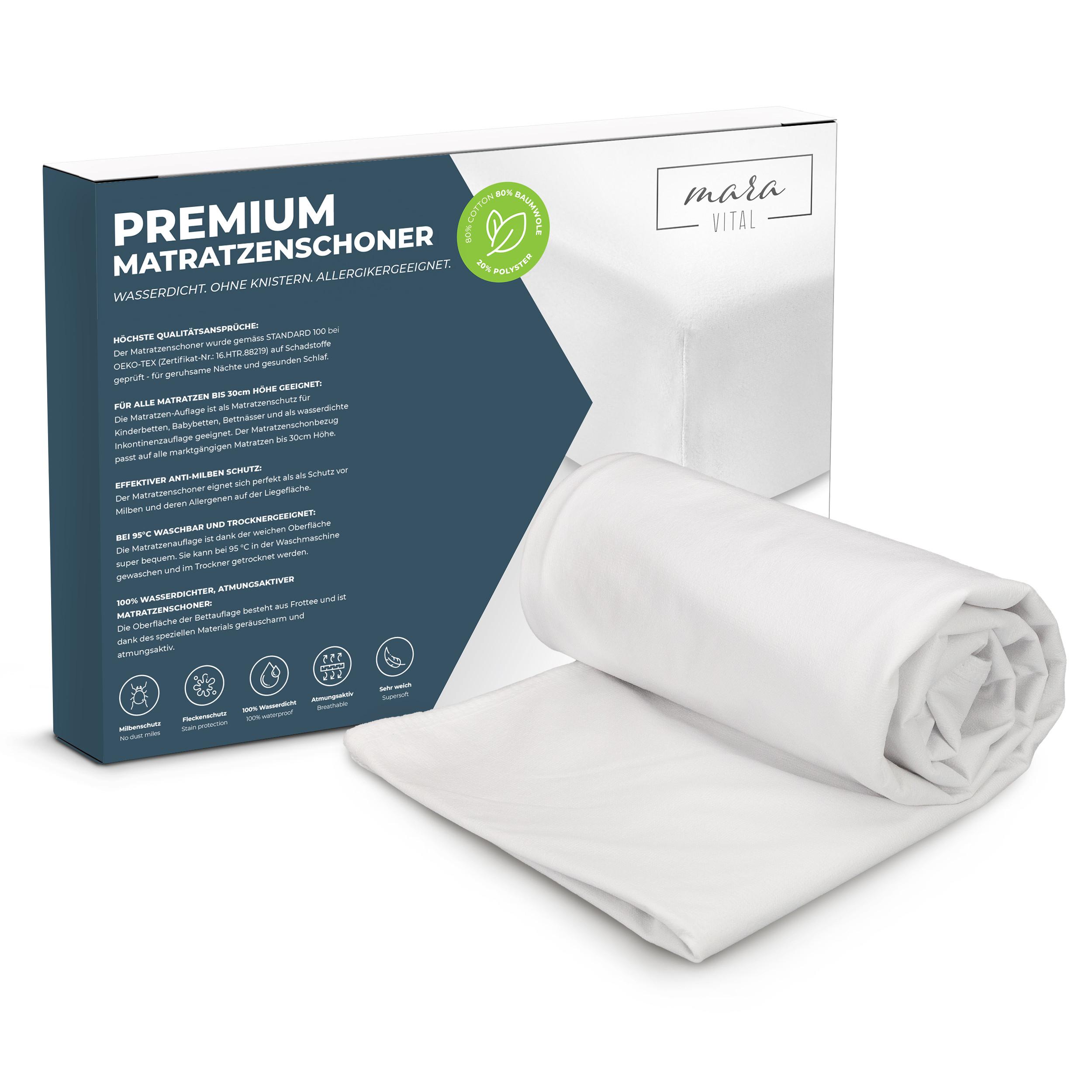 Mara Vital Matratzenschoner Matratzenschutz Matratzenauflage wasserdicht, atmungsaktiv und waschbar