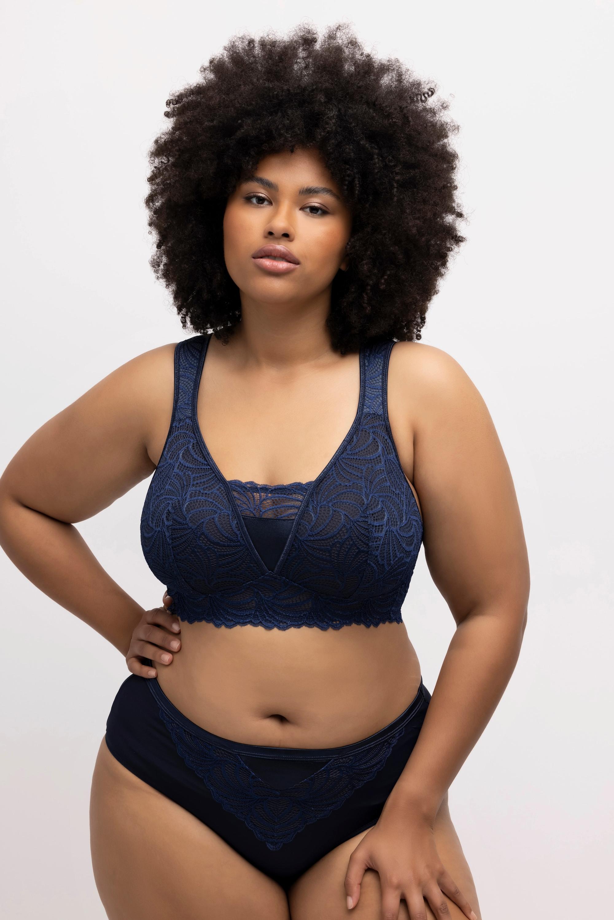 Ulla Popken Bralette, Spitze, ohne Bügel, Cup B - F