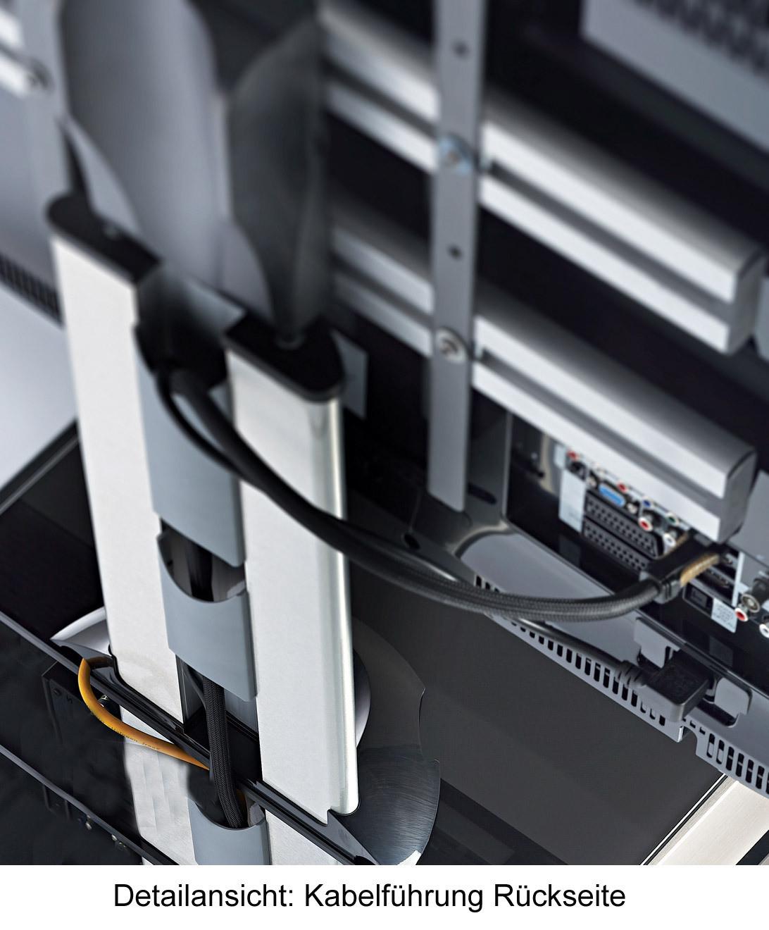 VCM TV Standfuß | Universal TV VESA | Aufsatz Erhöhung | Alu Fernseh Ständer | ESG-Sicherheitsglas | Maße ca. H. 52 x B. 70 x T. 30 cm - WindoxaMini