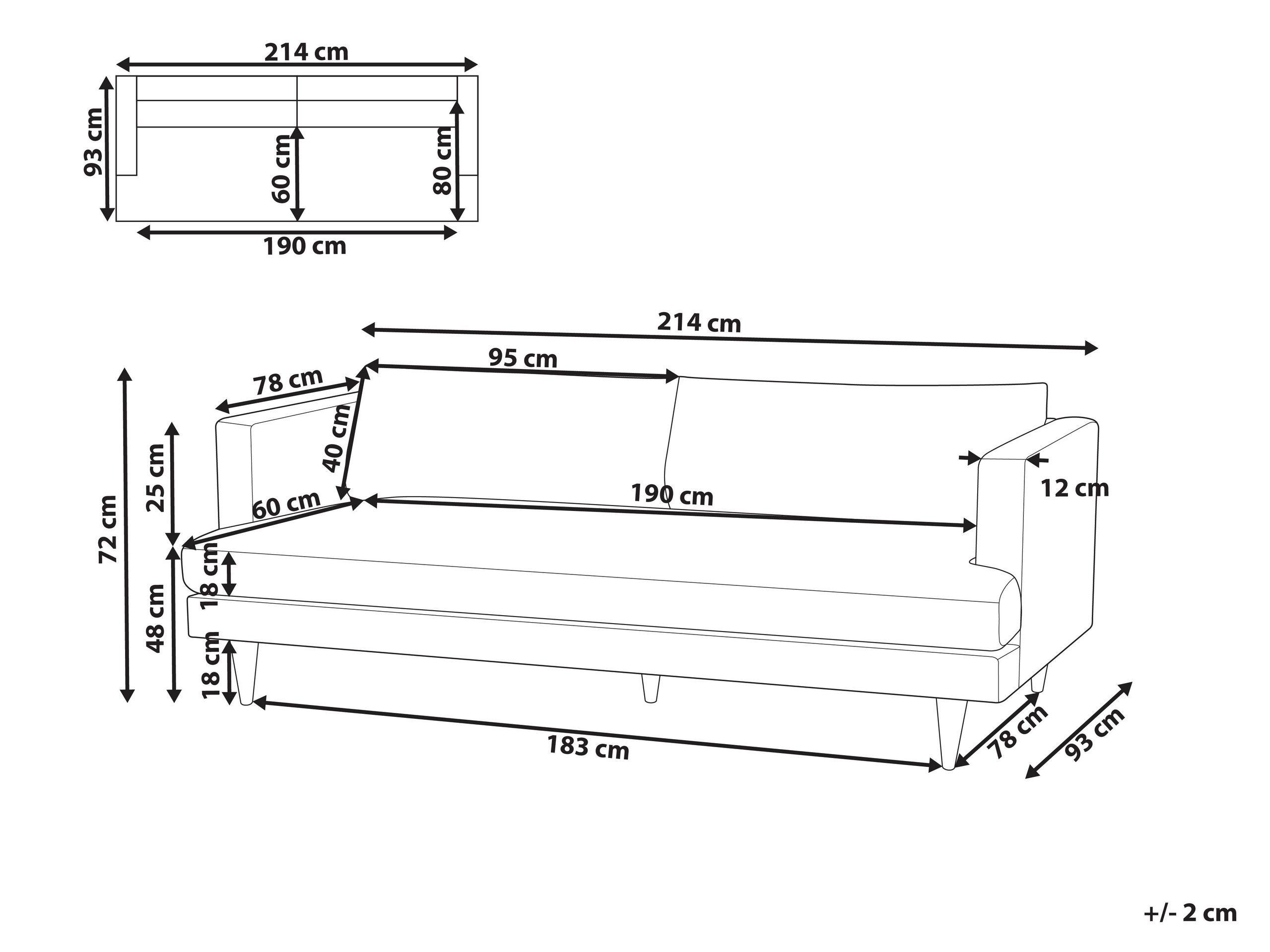 Beliani 3 Sitzer Sofa aus Polyester Minimalistisch JARPEN
