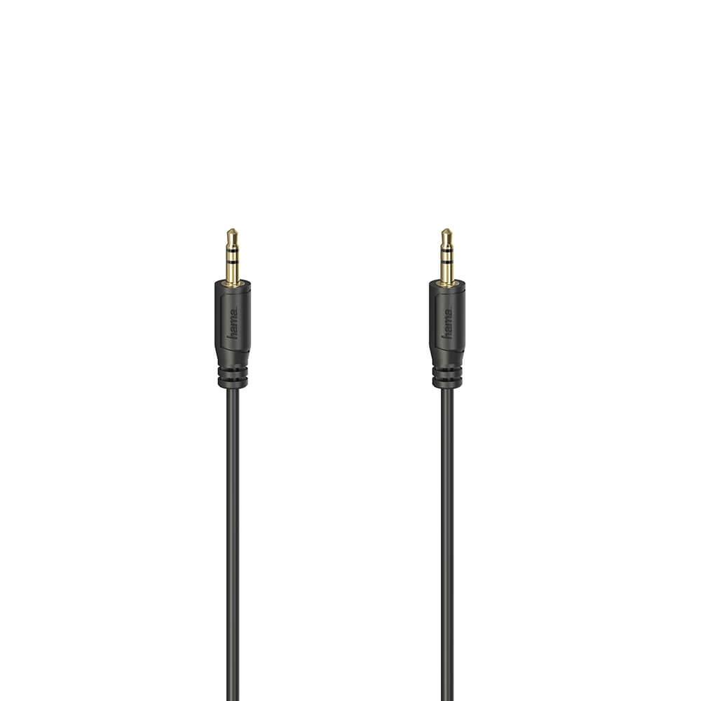 hama HAMA Audiokabel Flexi-Slim 3,5 mm-3,5 mm Gold Schwarz 0,75 m