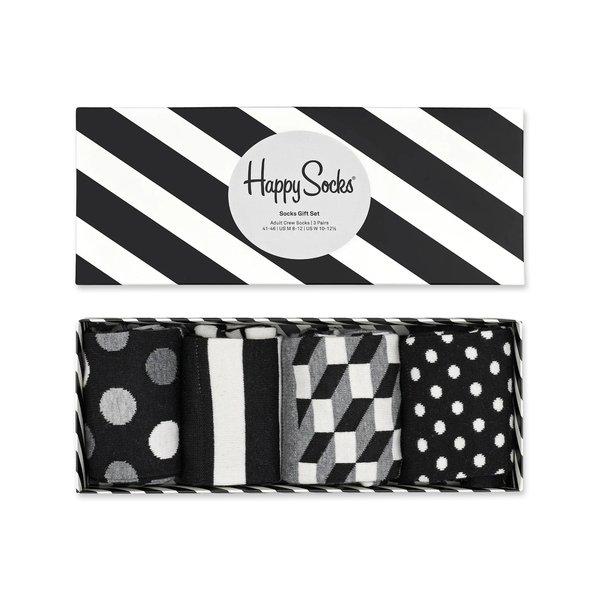 Happy Socks 4-Pack Classic Black & White Socks Gift Set Multipack,Socken Waden