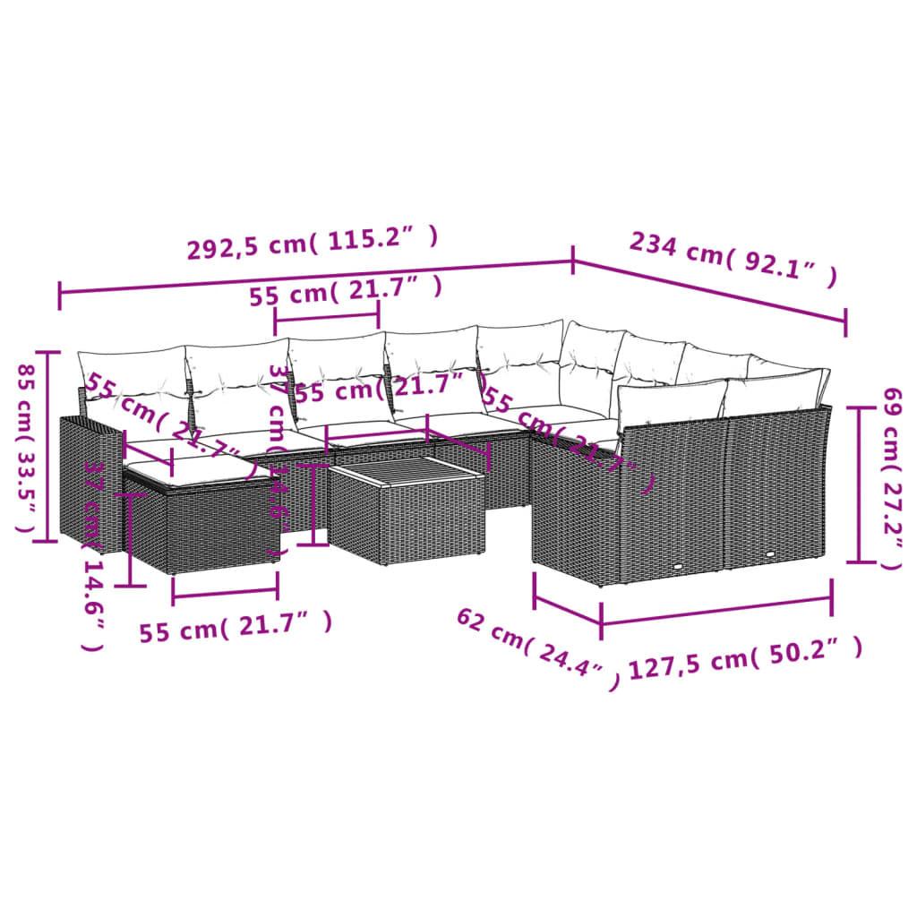VidaXL Garten sofagarnitur poly-rattan