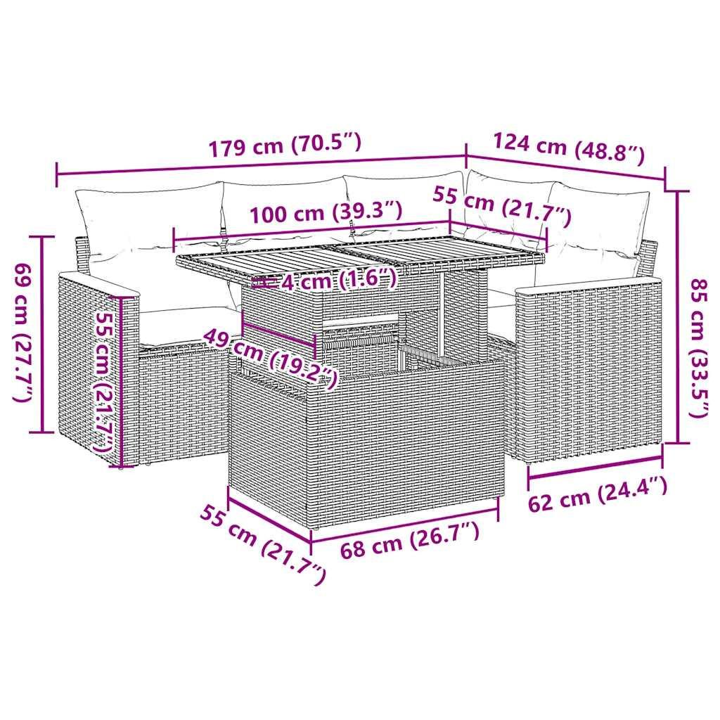 VidaXL Garten sofagarnitur poly-rattan