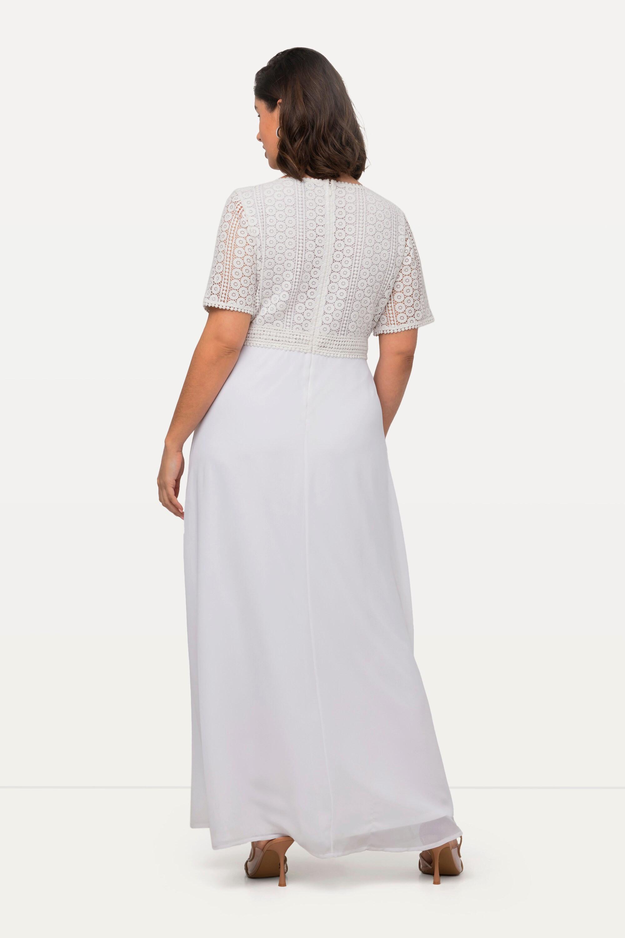 Ulla Popken Brautkleid Boho-Style A-Linie V-Ausschnitt Halbarm