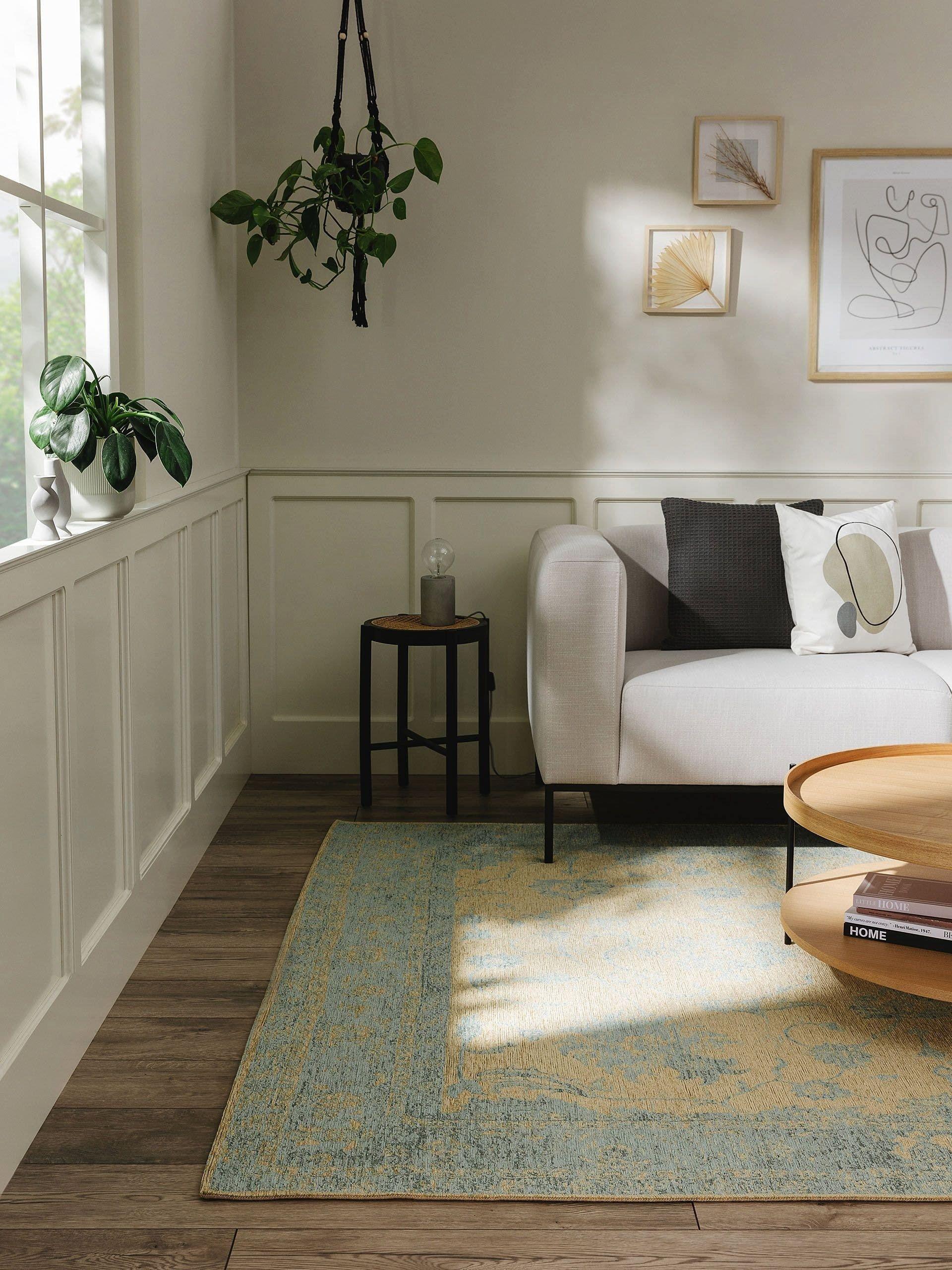 Benuta Flachgewebeteppich Frencie Blau