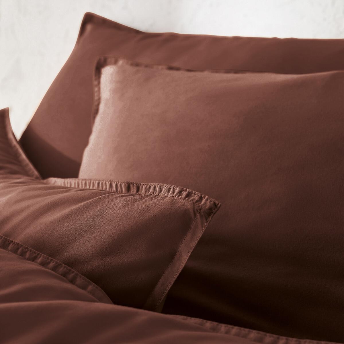 La Redoute Intérieurs Unifarbener Duvetbezug aus gewaschener Baumwolle Scenario