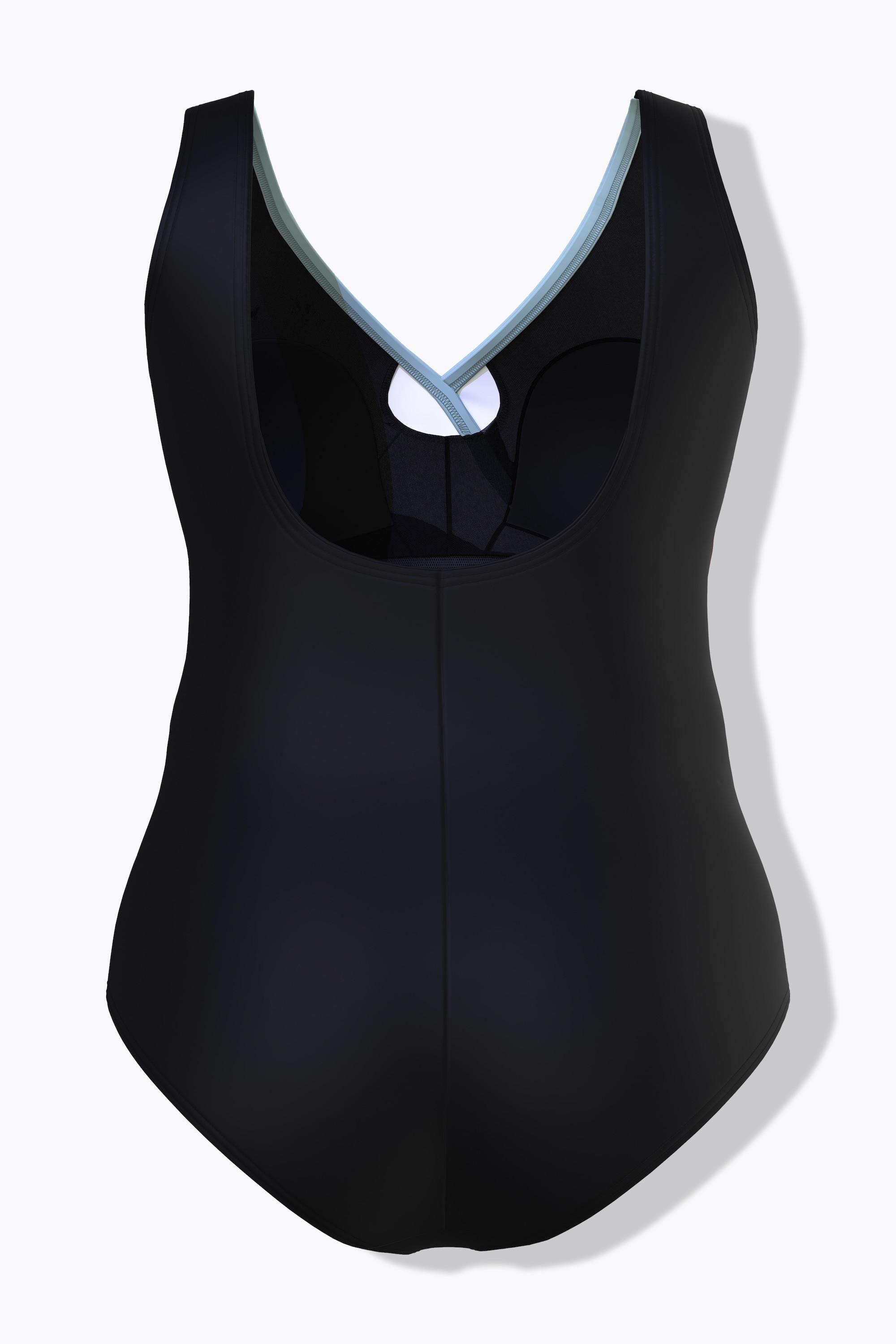 Ulla Popken Badeanzug, Farbverlauf, Softcups, drapiert, recycelt