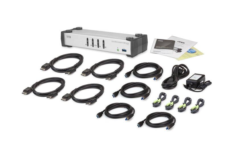 ATEN ATEN 4-Port USB 3.0 DisplayPort KVMP™ Switch (Kabel enthalten)
