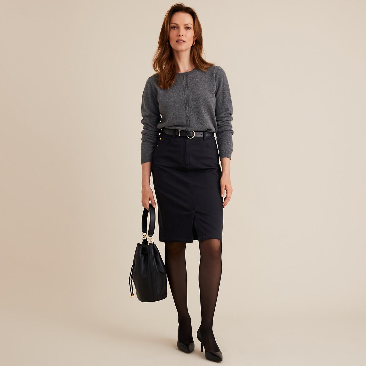 La Redoute Collections Gerader Rock aus Baumwollstretch